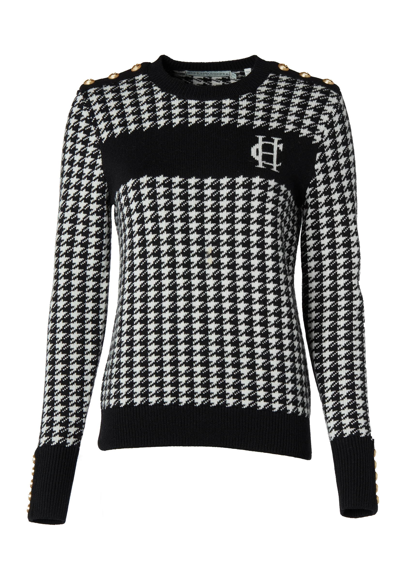 Panel Crew Neck Knit (Black) - Image 4