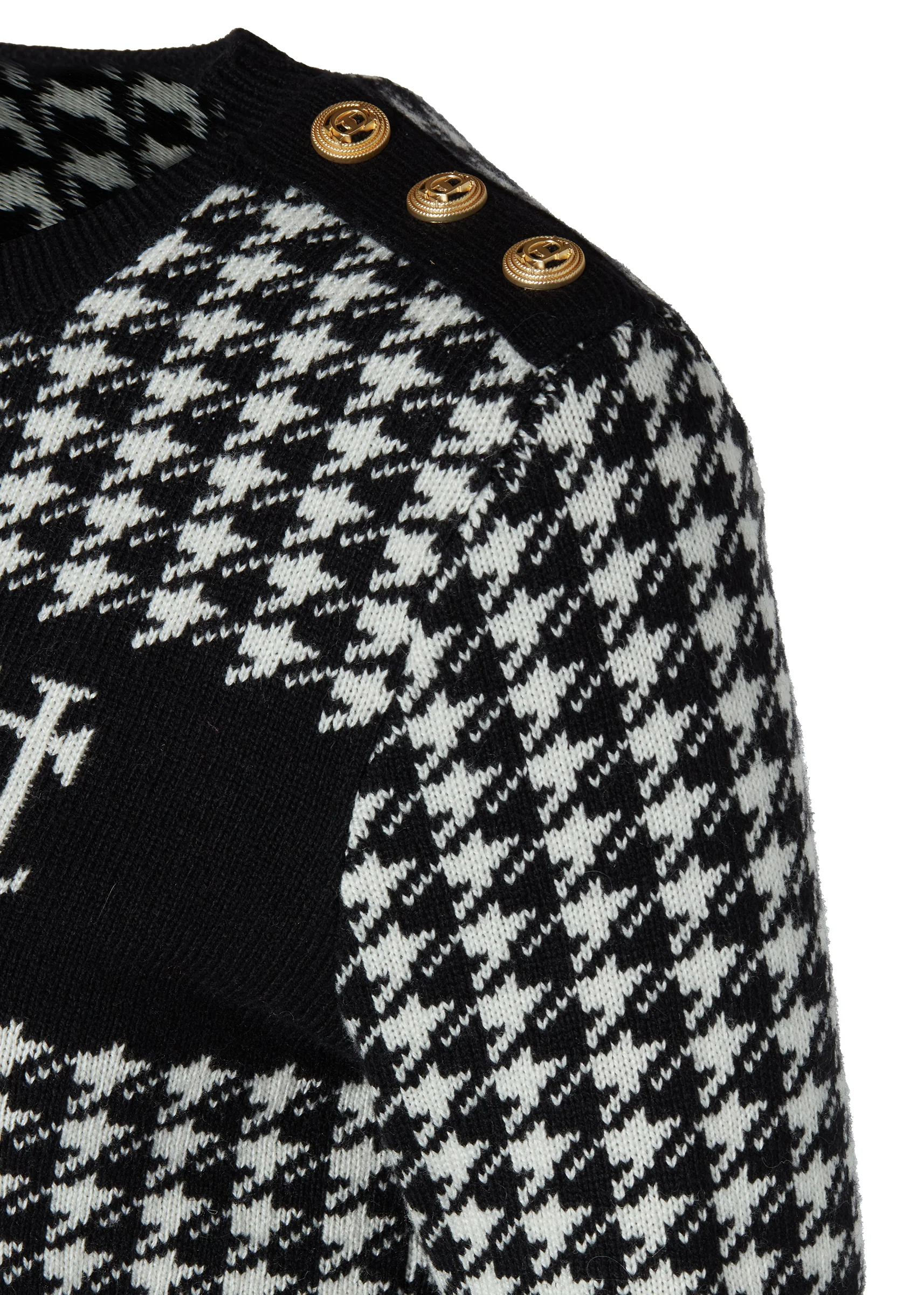Panel Crew Neck Knit (Black) - Image 7
