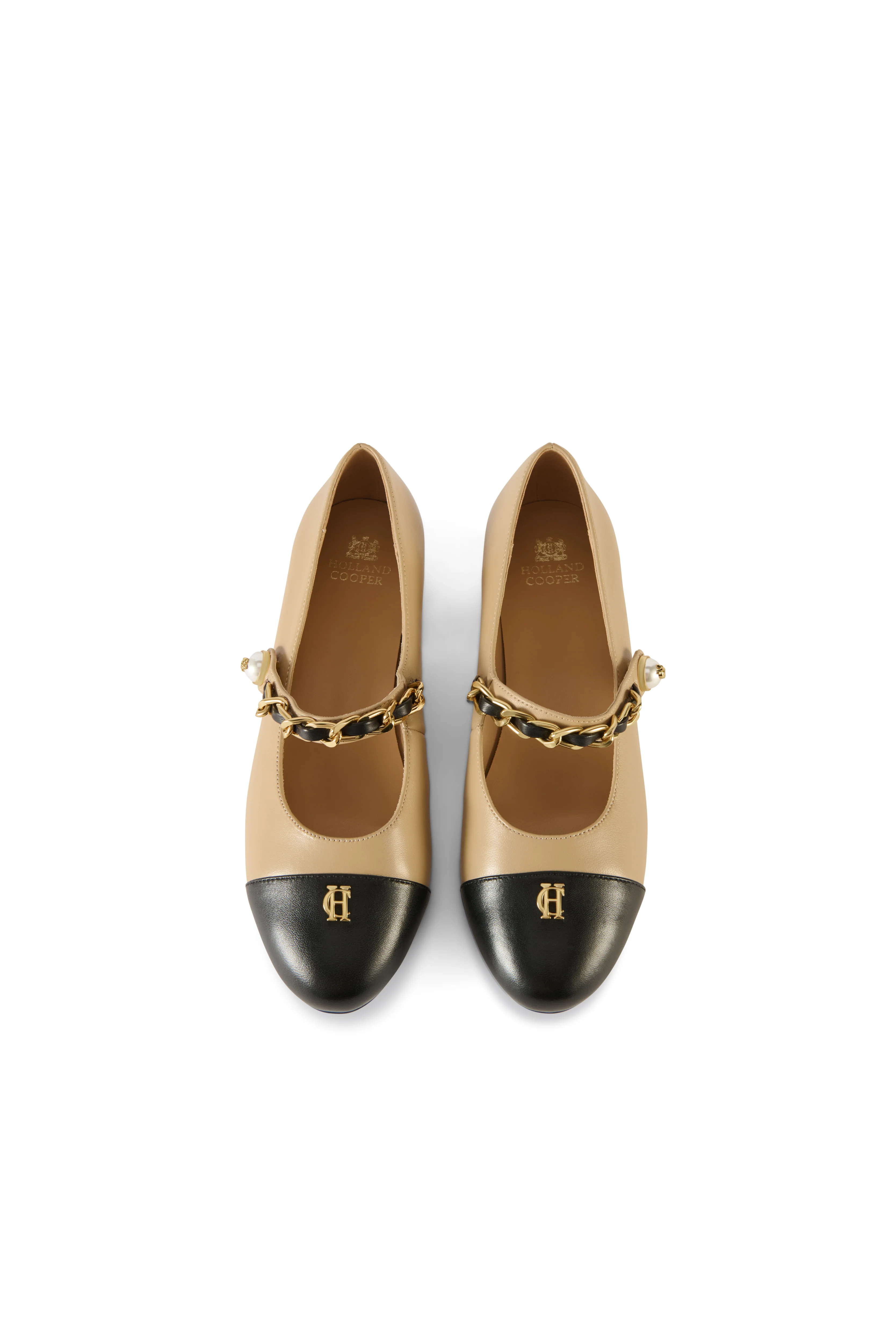 Pearl Ballet Mid Heel (Nude Black Leather) - Image 5