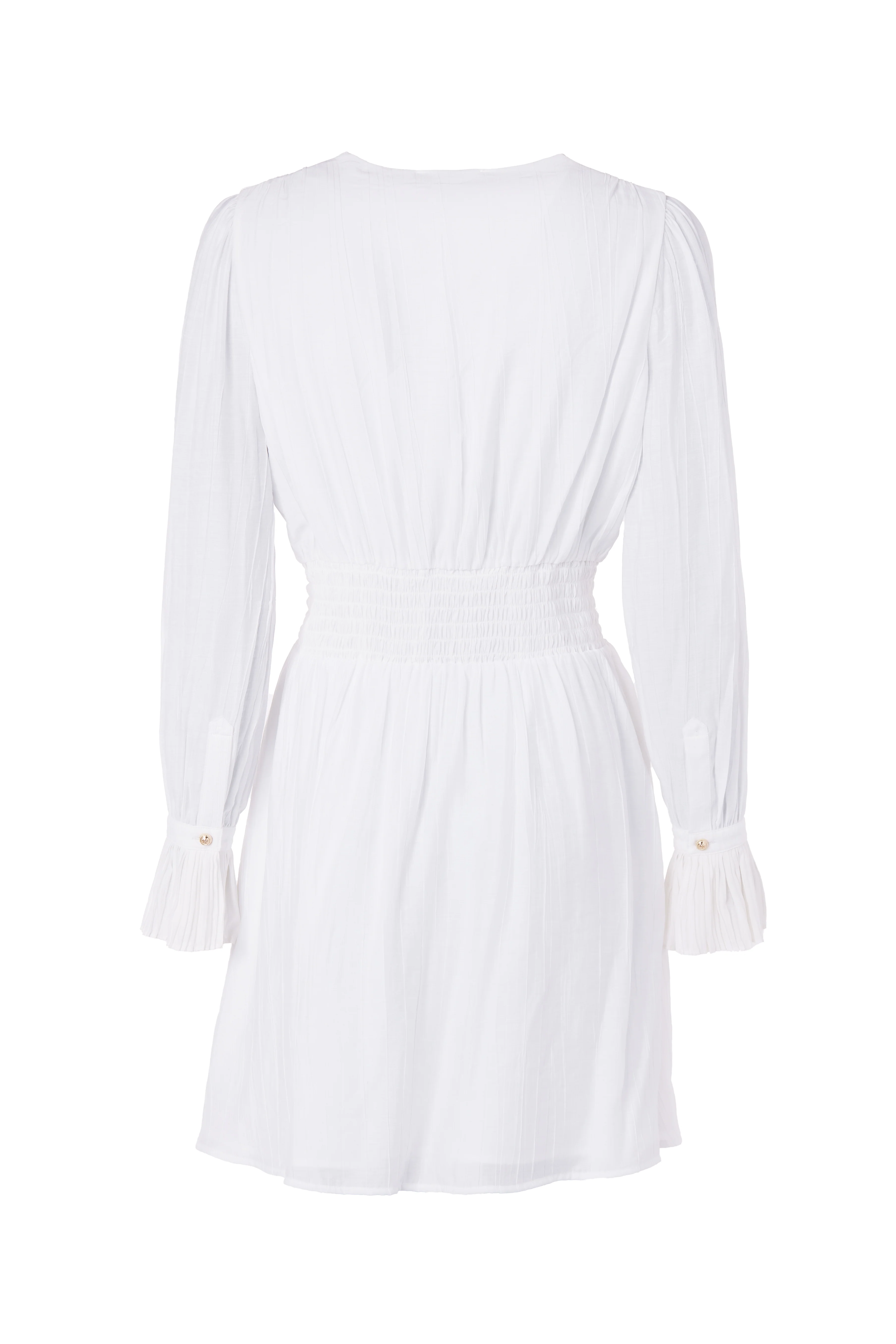 Phoebe V-Neck Mini Dress (White) - Image 9