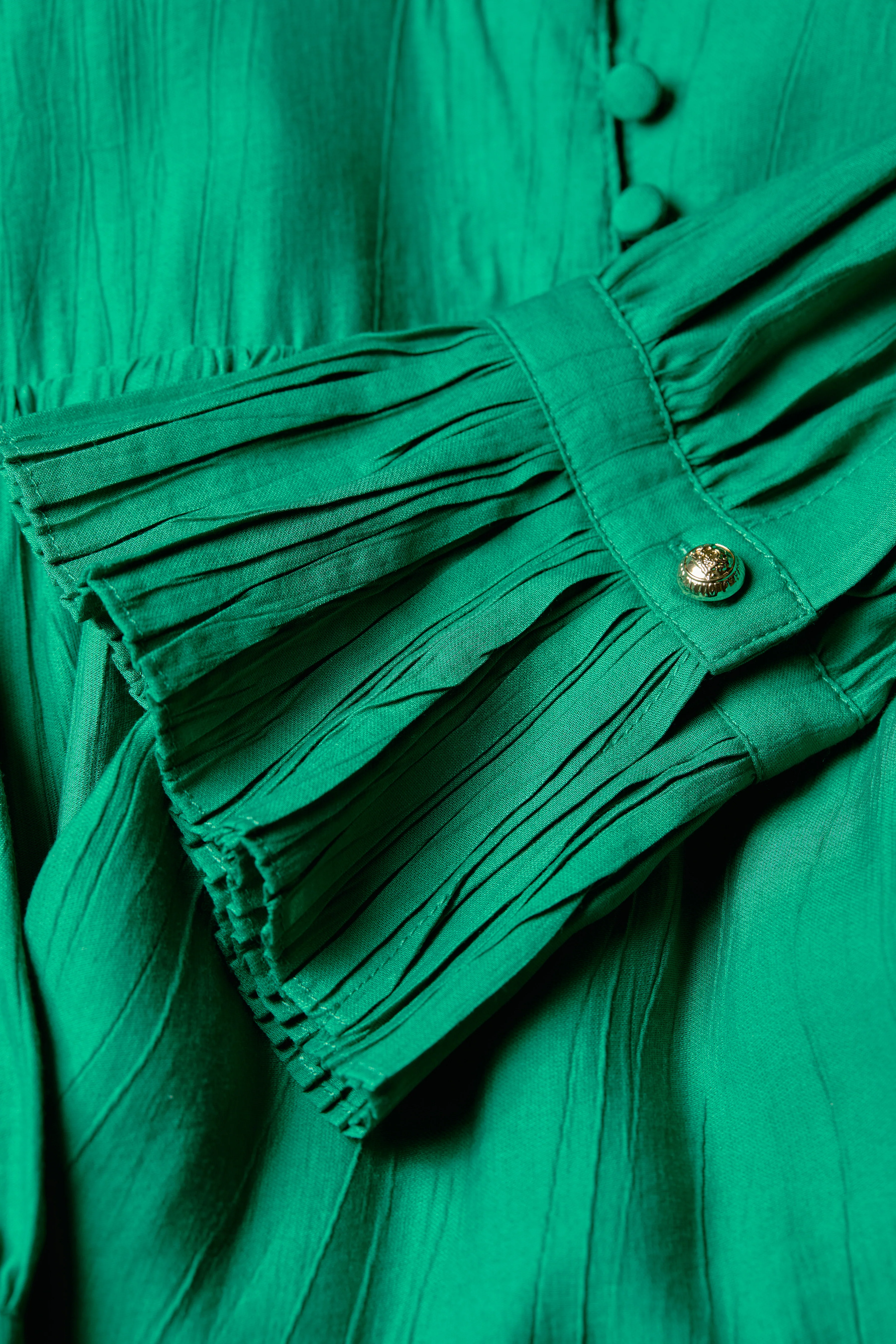 Phoebe V-Neck Mini Dress (Jewel Green) - Image 6