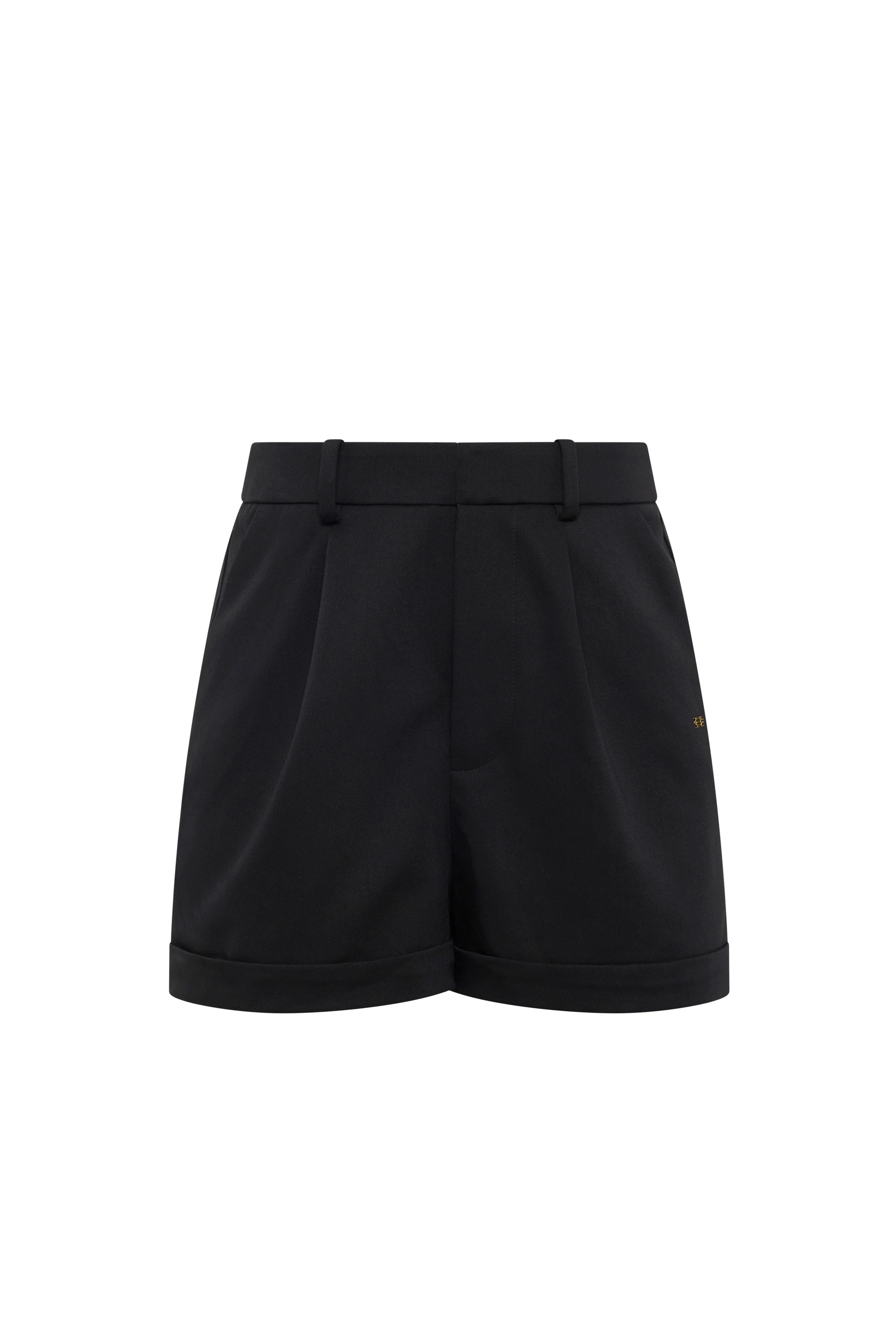 Pleated Wide Leg Short (Black) - Image 6