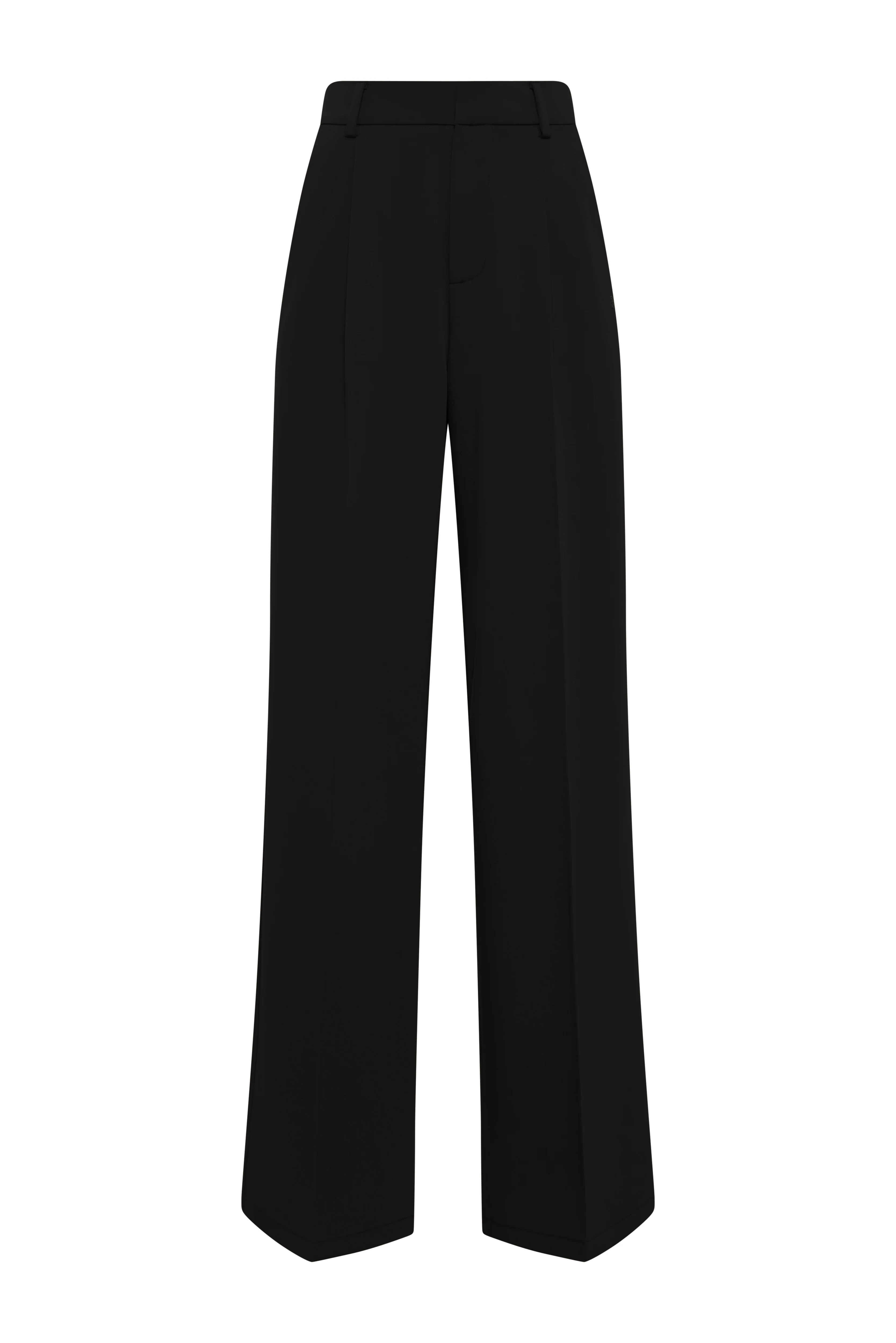 Pleated Wide Leg Trouser (Black) - Image 6