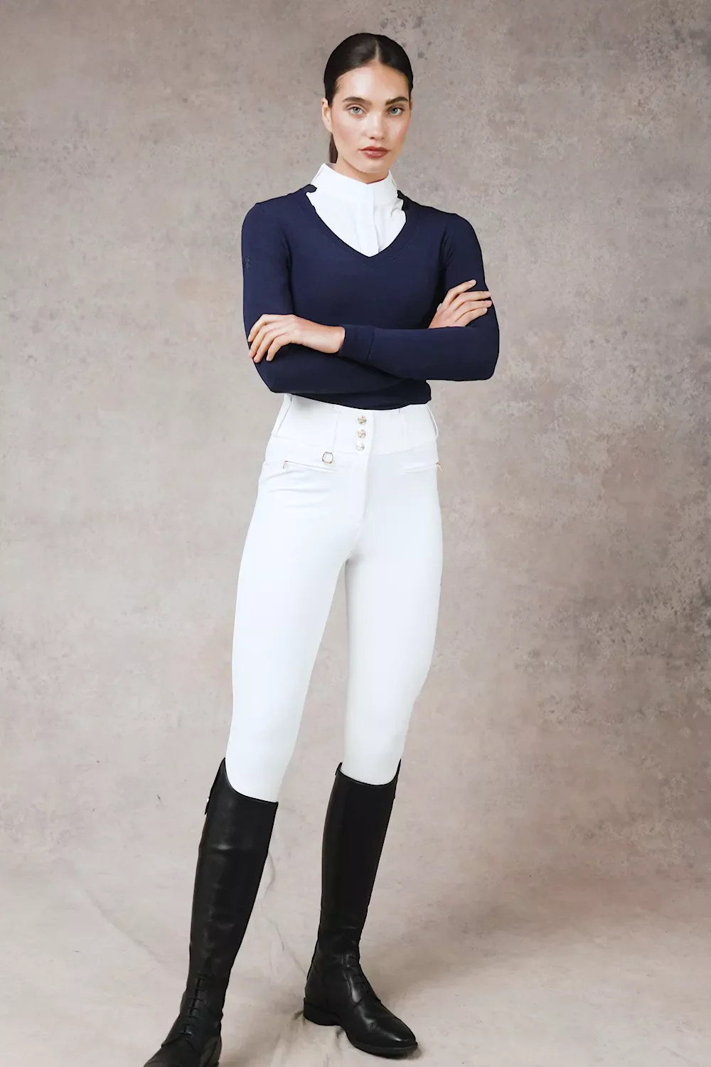 Premium Competition High Rise Breeches (White) - Image 5