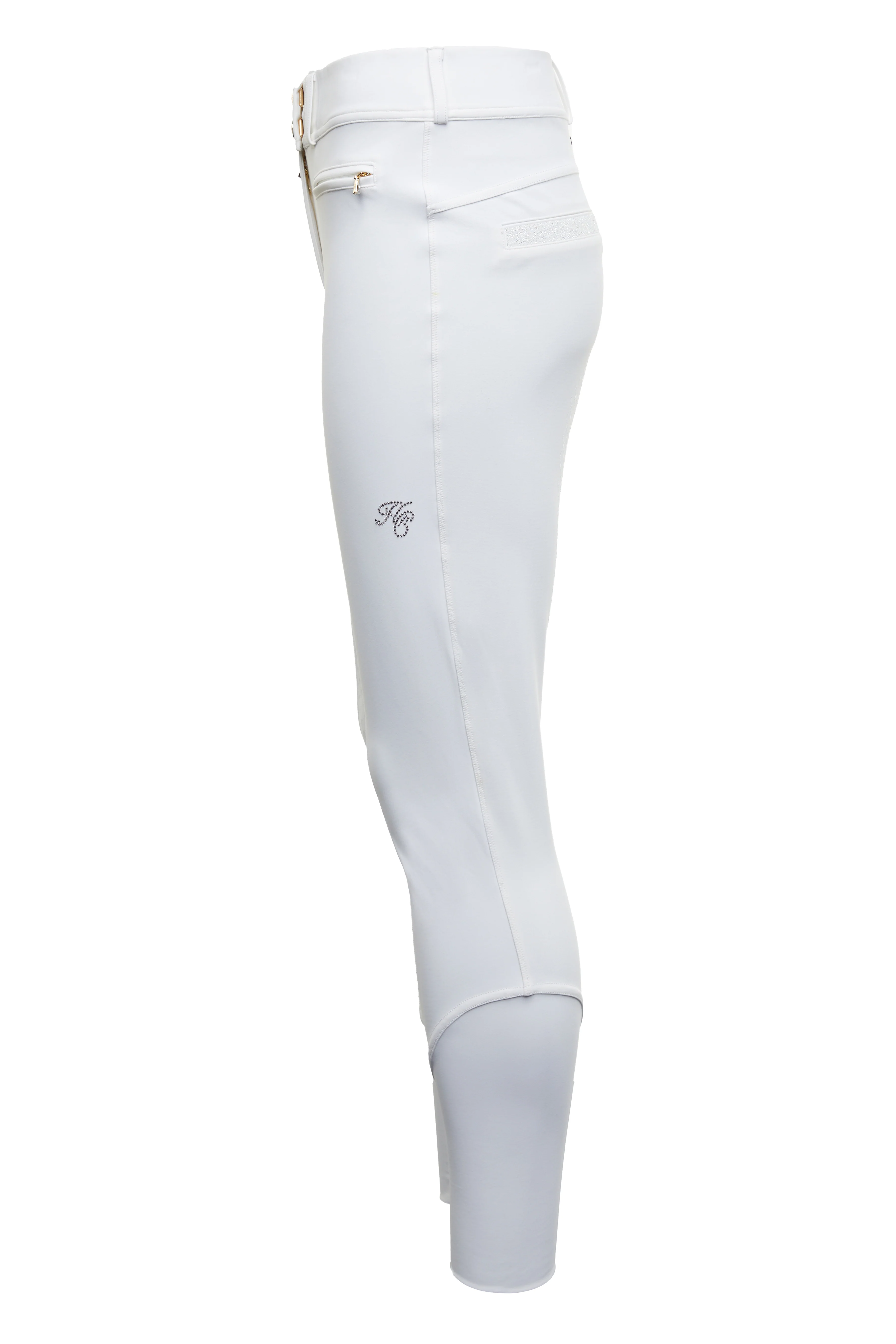 Premium Competition Mid Rise Breeches (White) - Image 8