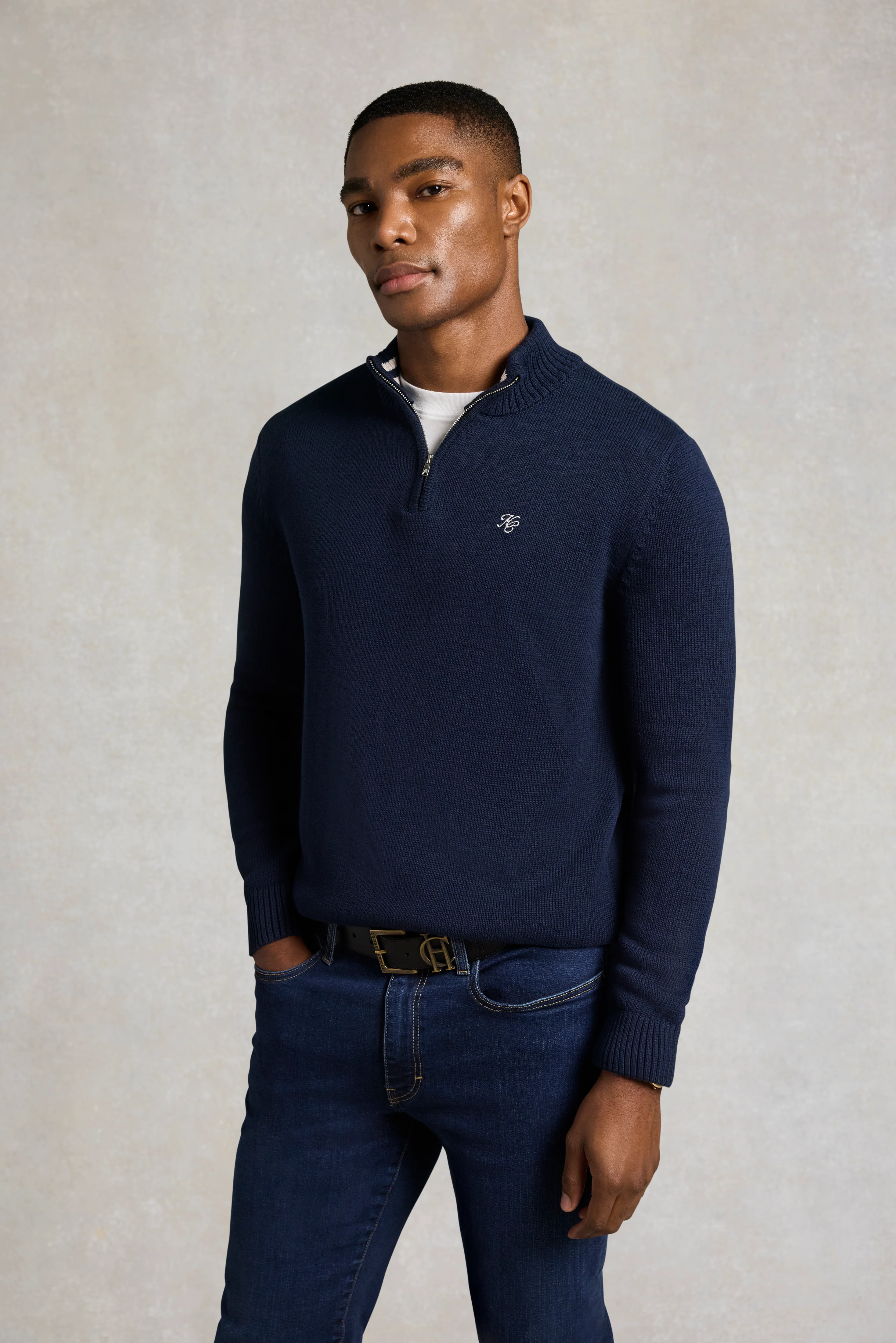 Men's Quarter Zip Knit (Ink Navy) - Image 4