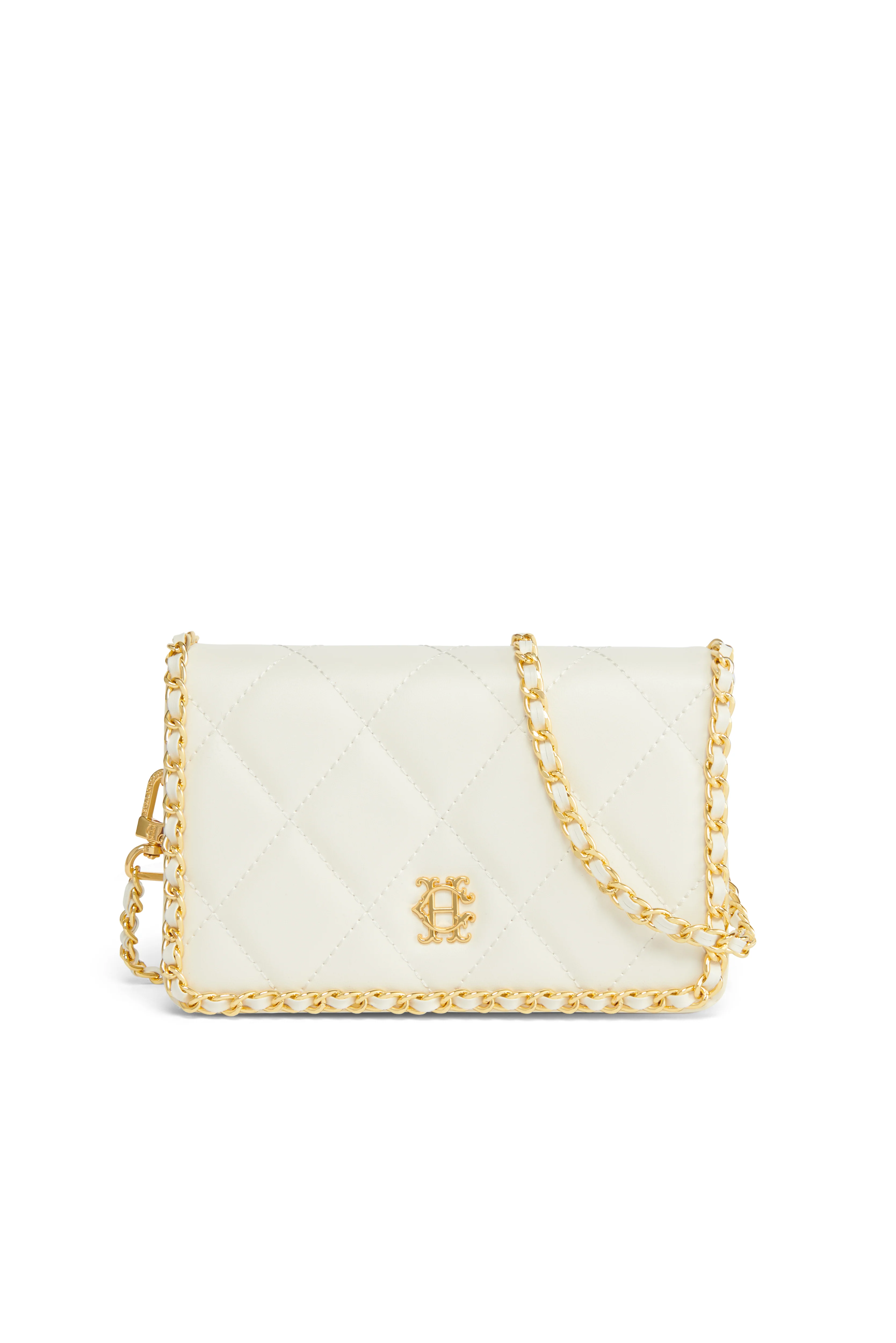 Quilted Chain Crossbody Bag (Cream)