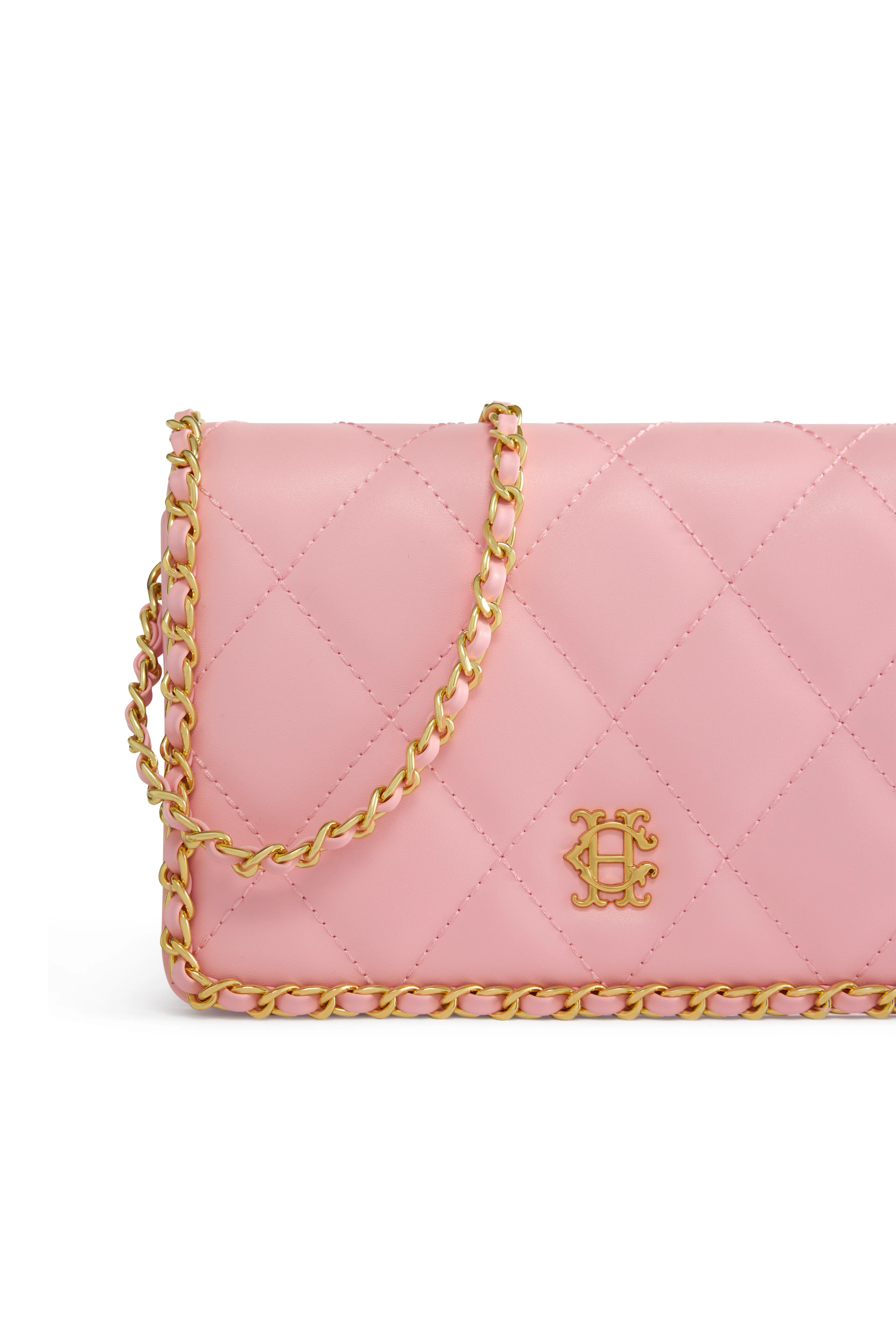 Quilted Chain Crossbody Bag (Peony) - Image 3
