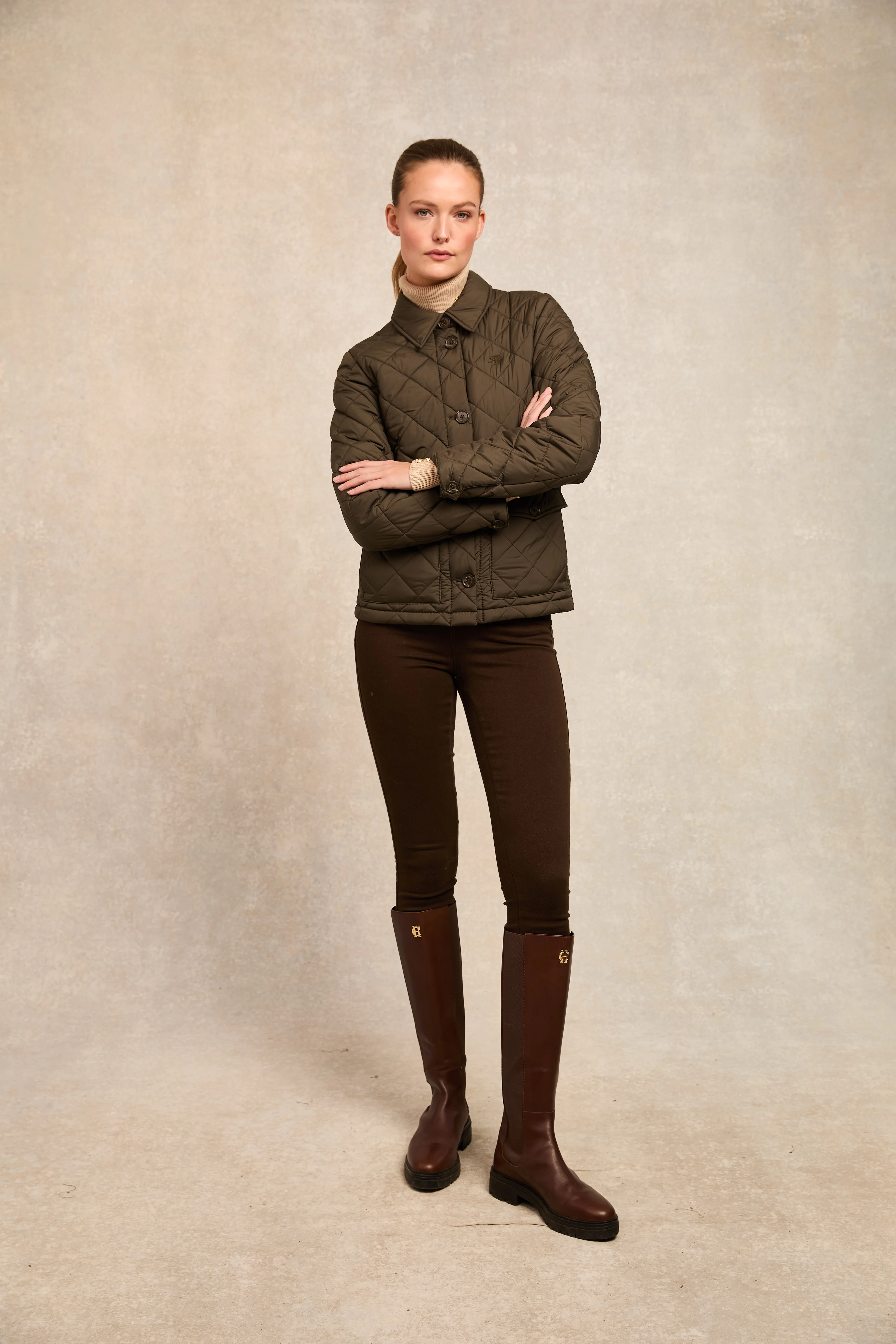 Quilted Coach Jacket (Heritage Khaki) - Image 3