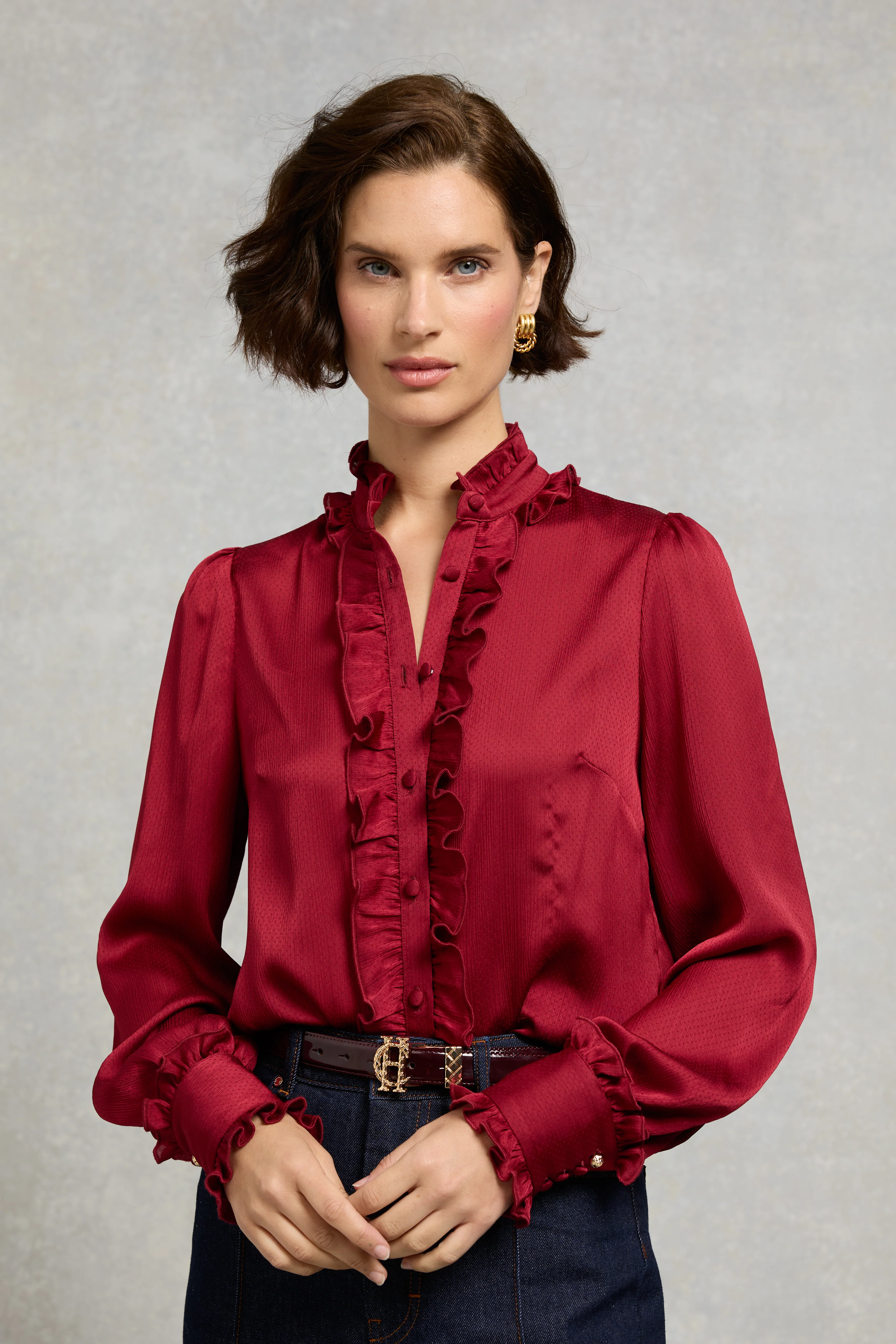 Quilted Slim Belt (Oxblood Patent) - Image 3