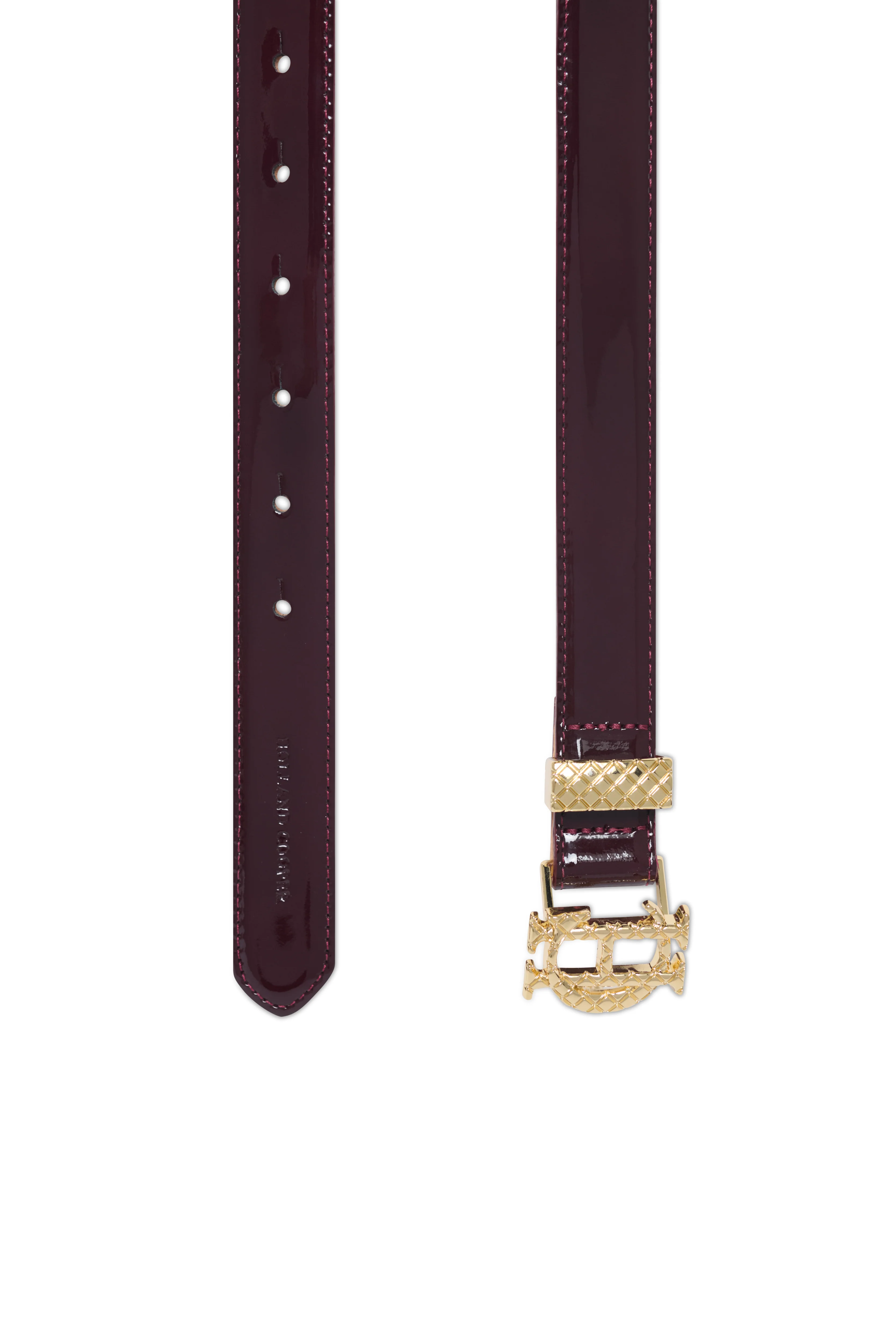Quilted Slim Belt (Oxblood Patent) - Image 5
