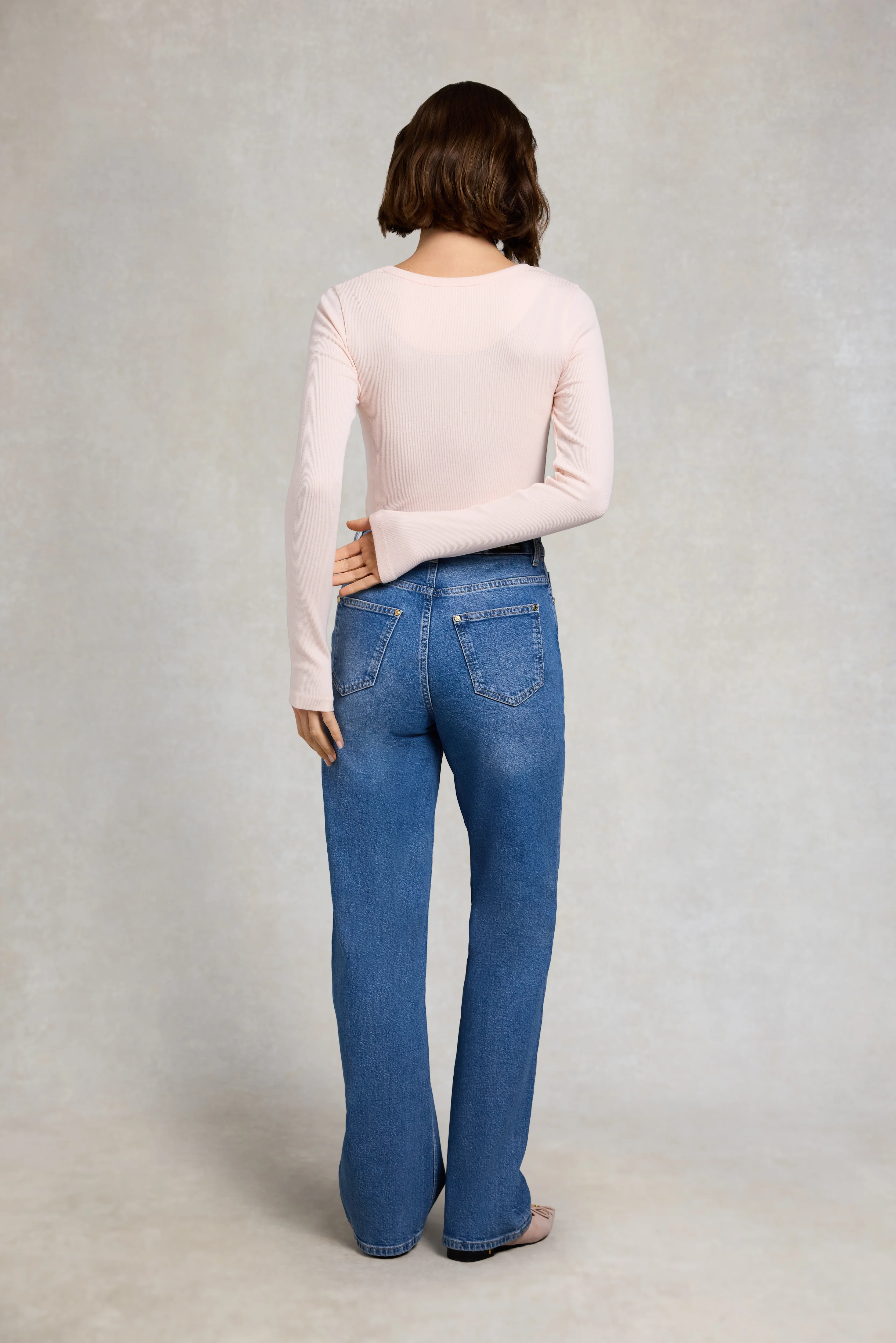 Rebecca Long Sleeve Top (Palest Pink) - Image 4