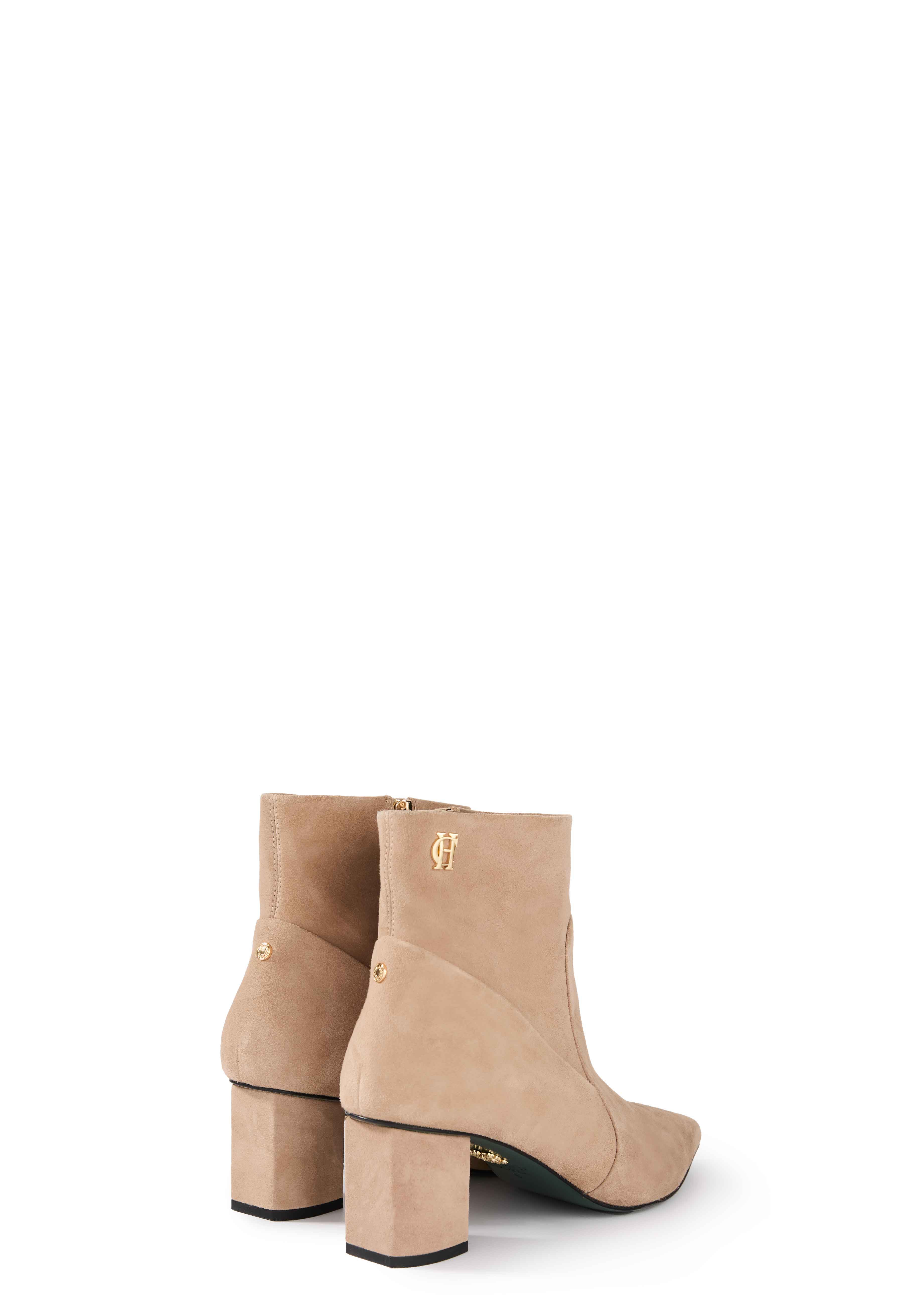 Regency Mid Heel Ankle Boot (Taupe Suede) - Image 7