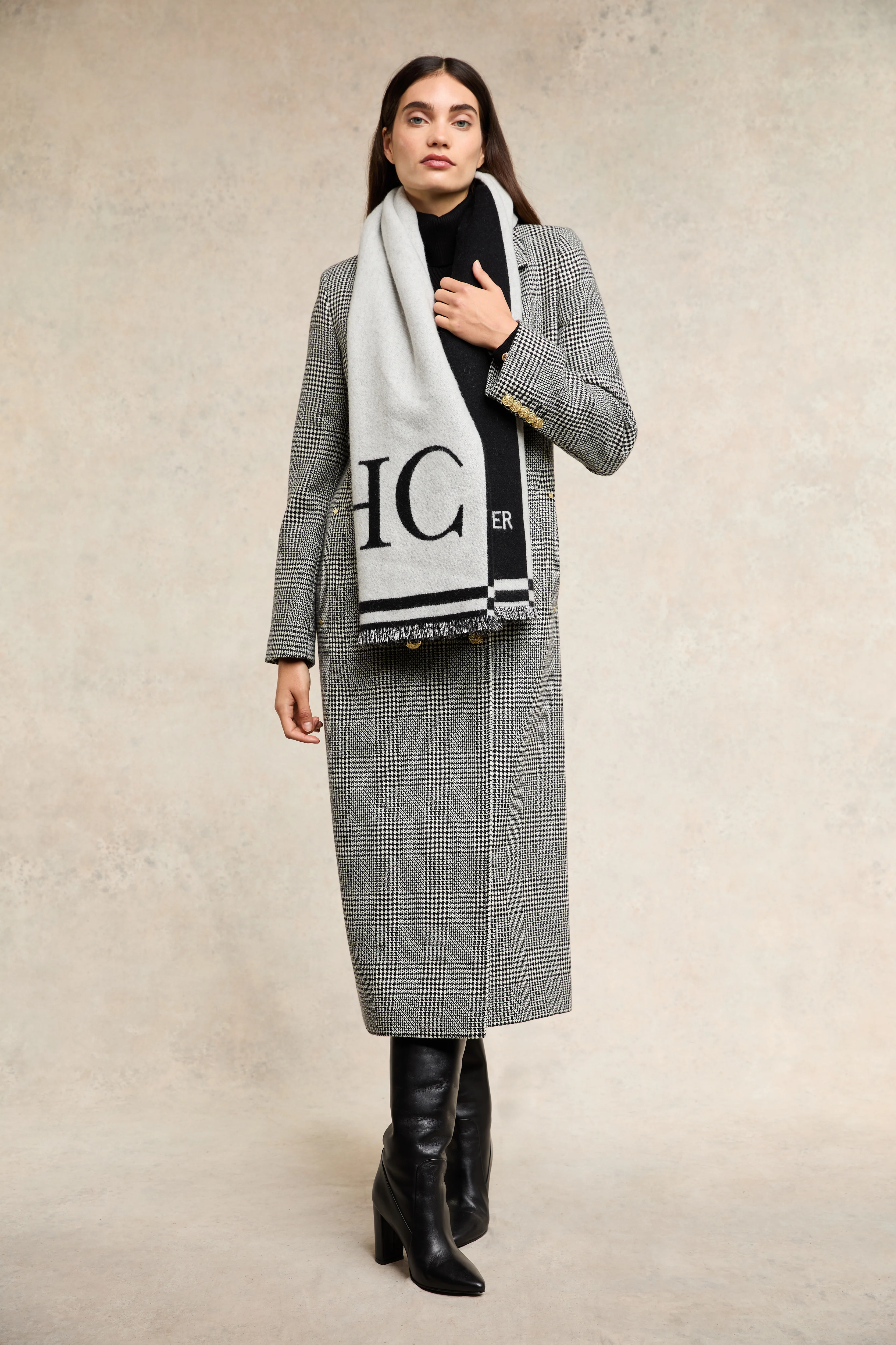 Regency Monogram Scarf (Black White) - Image 2