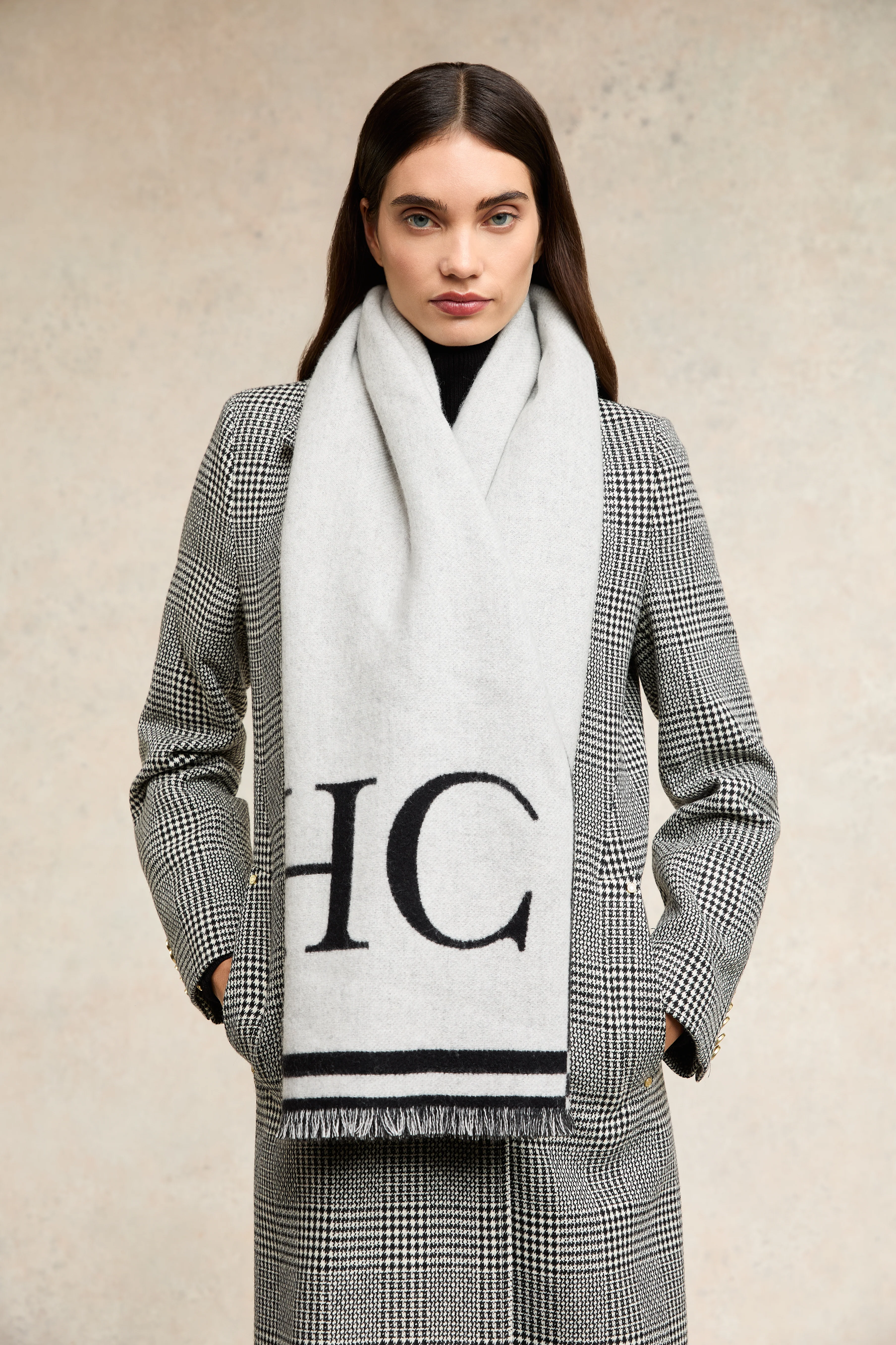 Regency Monogram Scarf (Black White) - Image 4