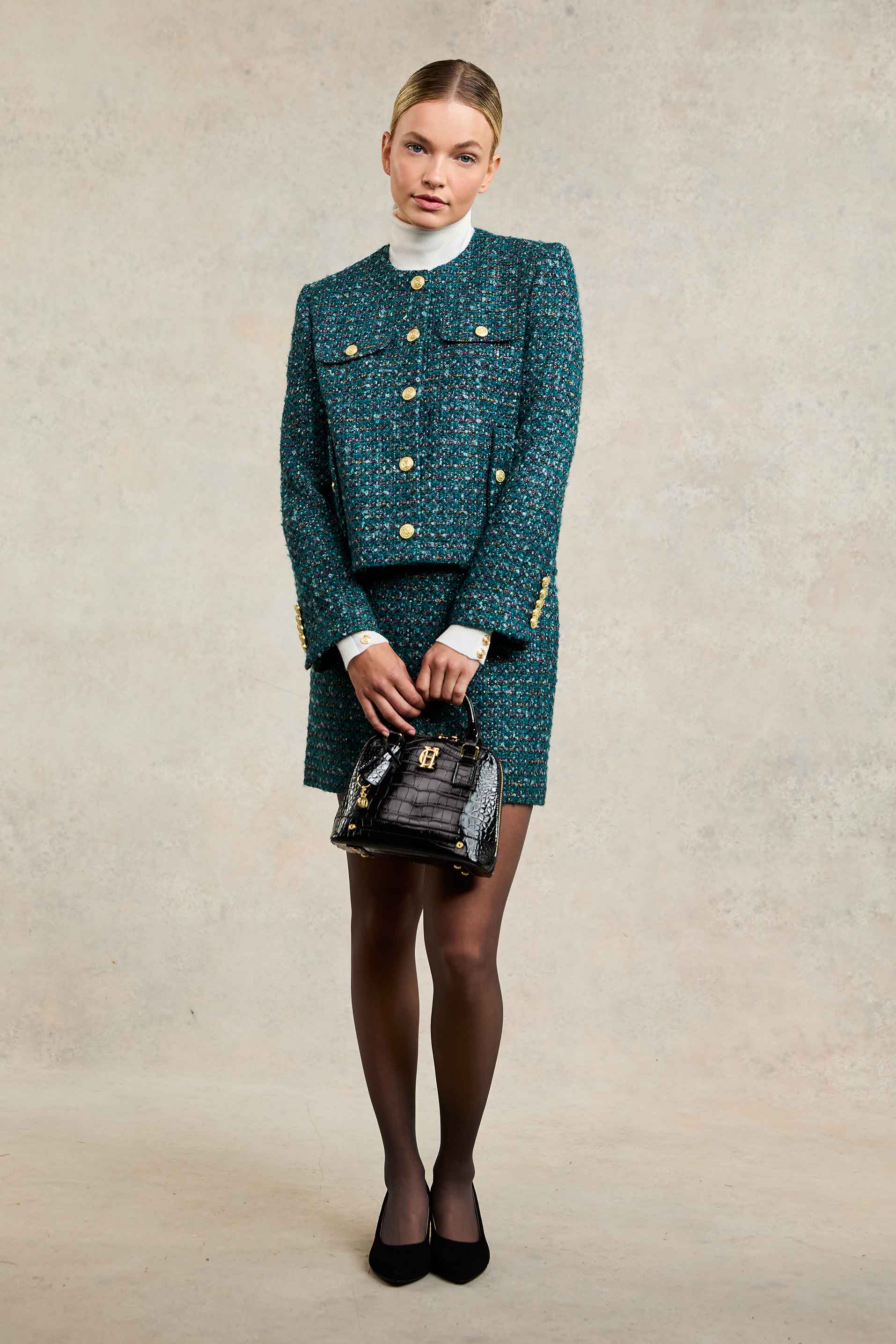Regency Skirt (Emerald Boucle) - Image 3