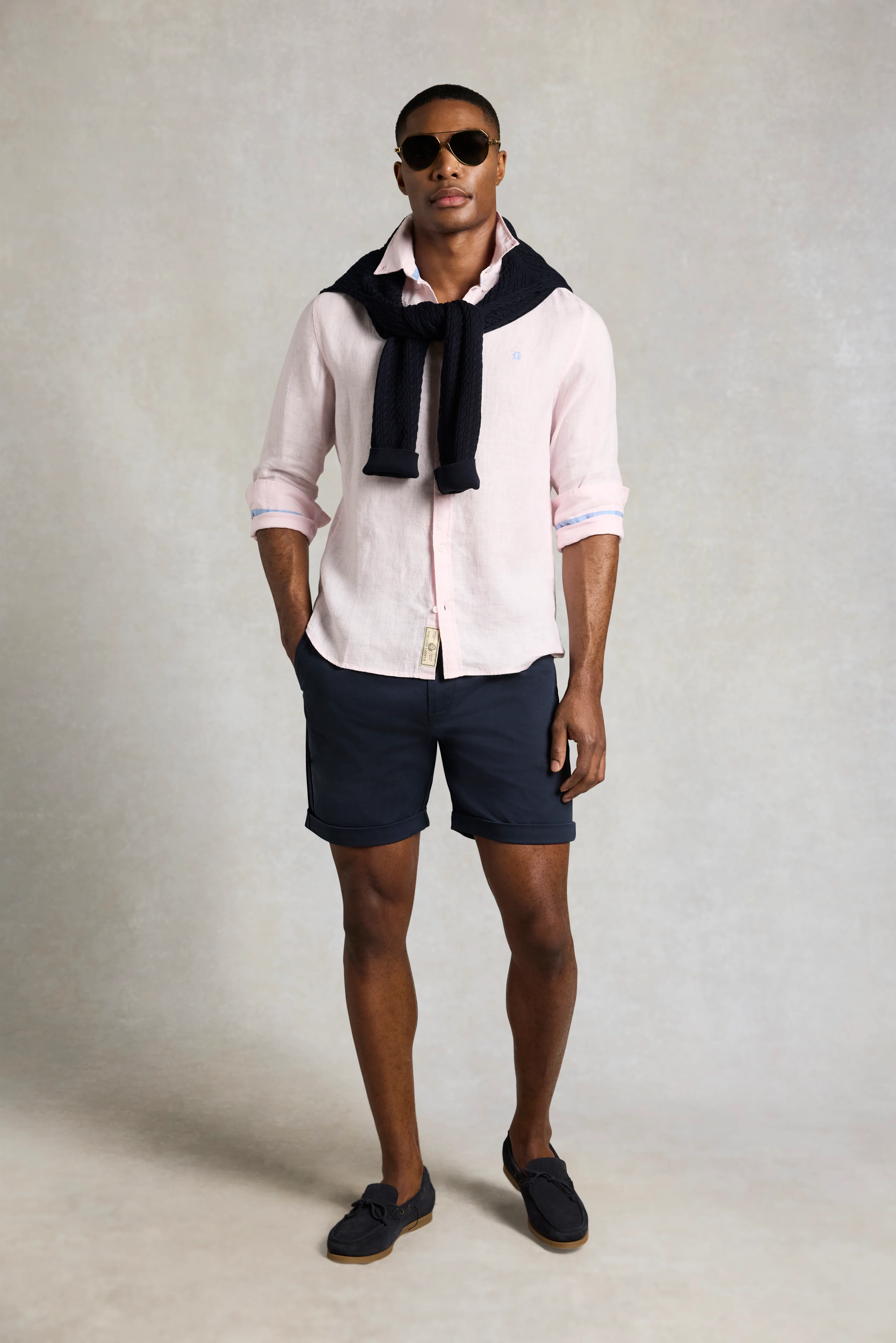 Men's Regular Fit Linen Shirt (Soft Pink) - Image 2