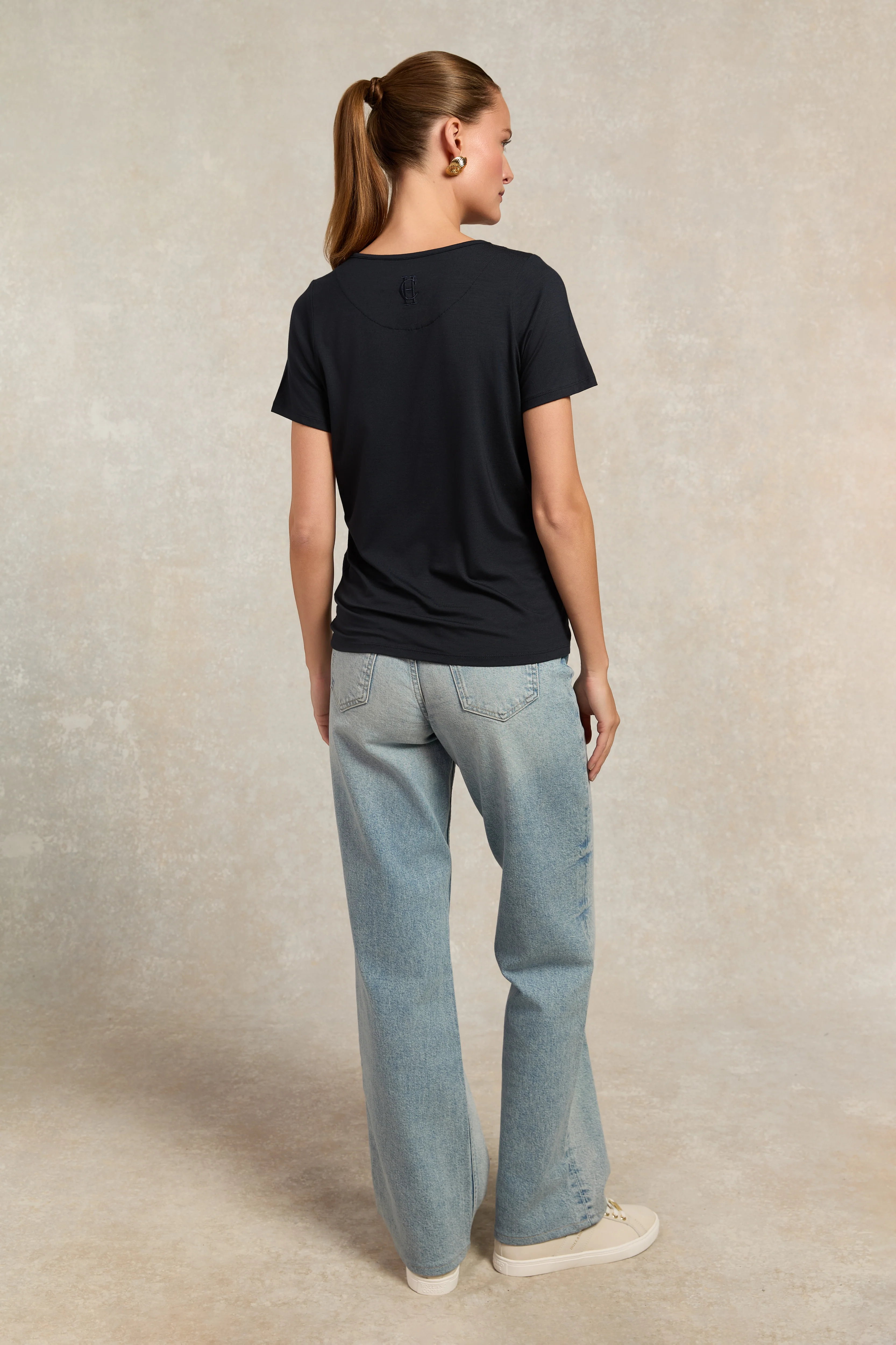 Relax Fit V-Neck Tee (Navy) - Image 5