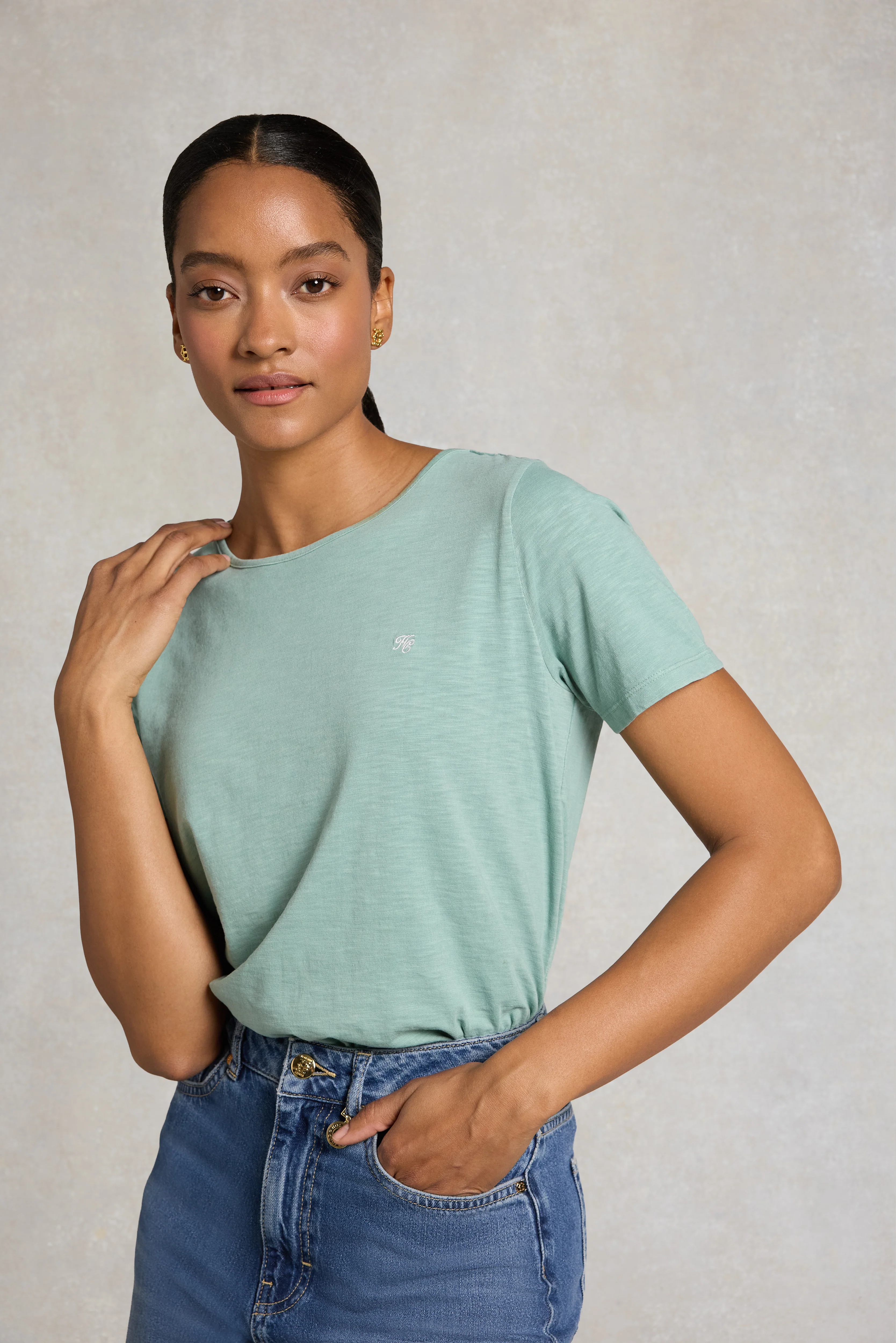 Relaxed Fit Monogram Tee (Mint) - Image 3
