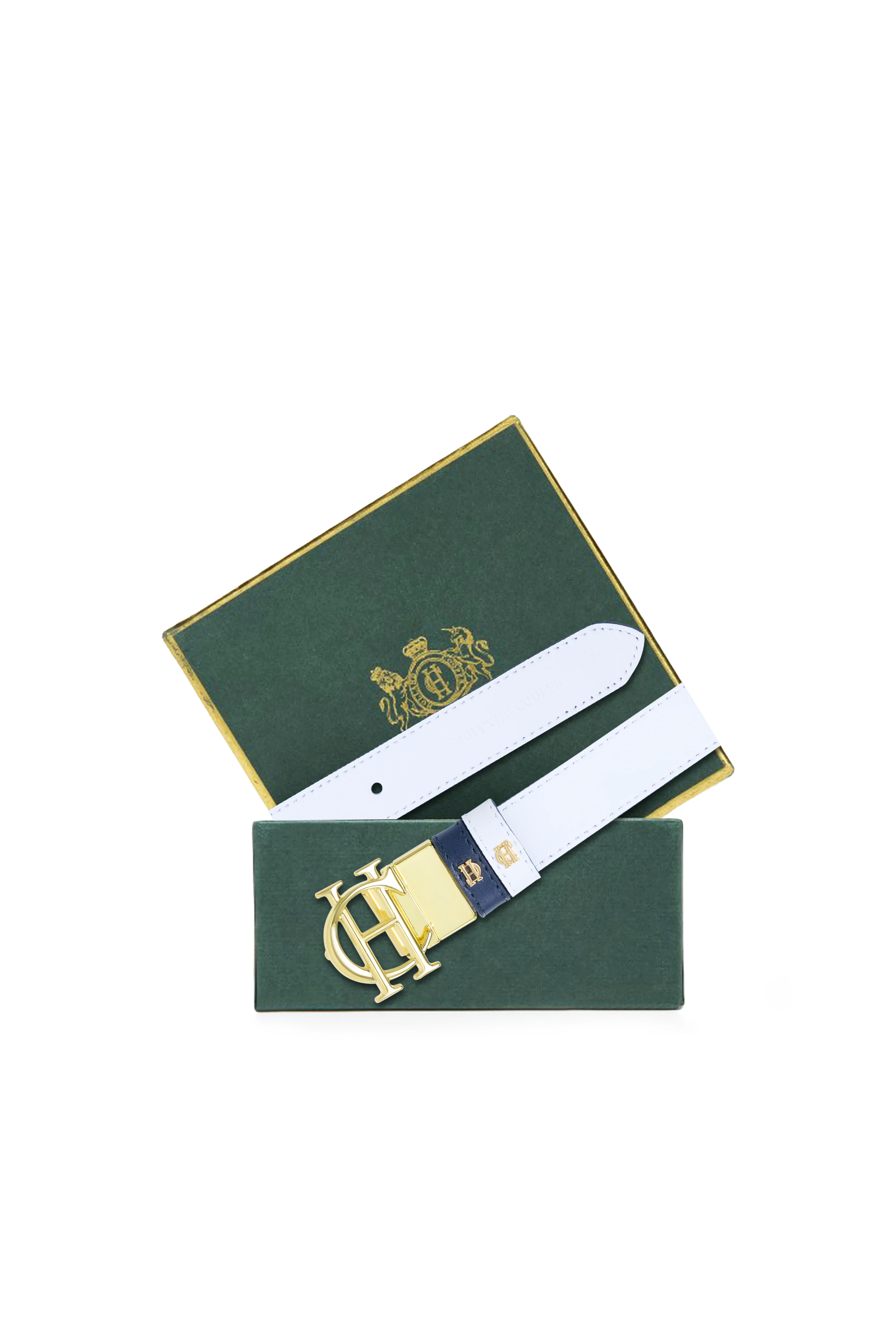 Reversible Slim Belt (White Navy)