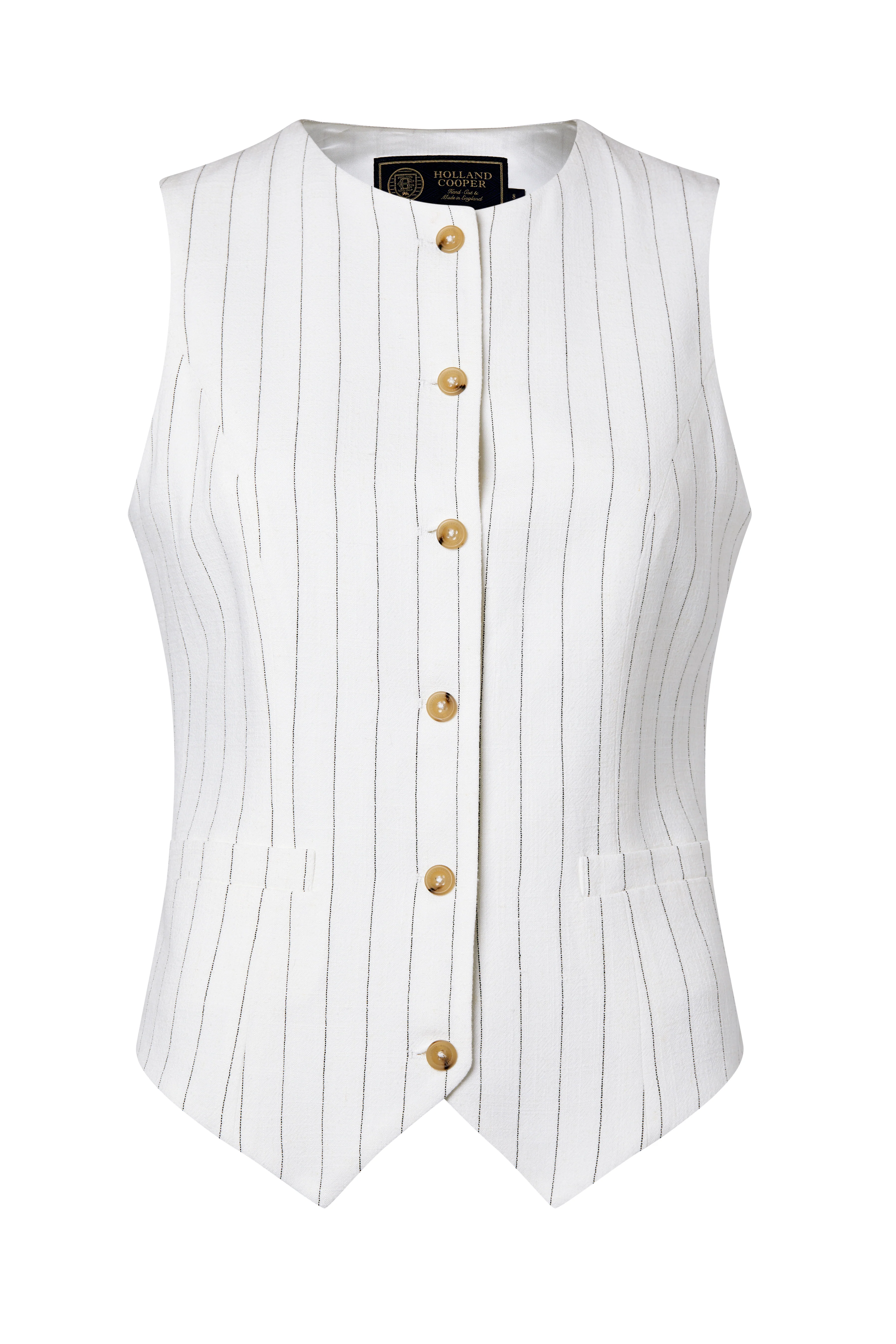Richmond Waistcoat (Oyster Linen Pinstripe) - Image 4