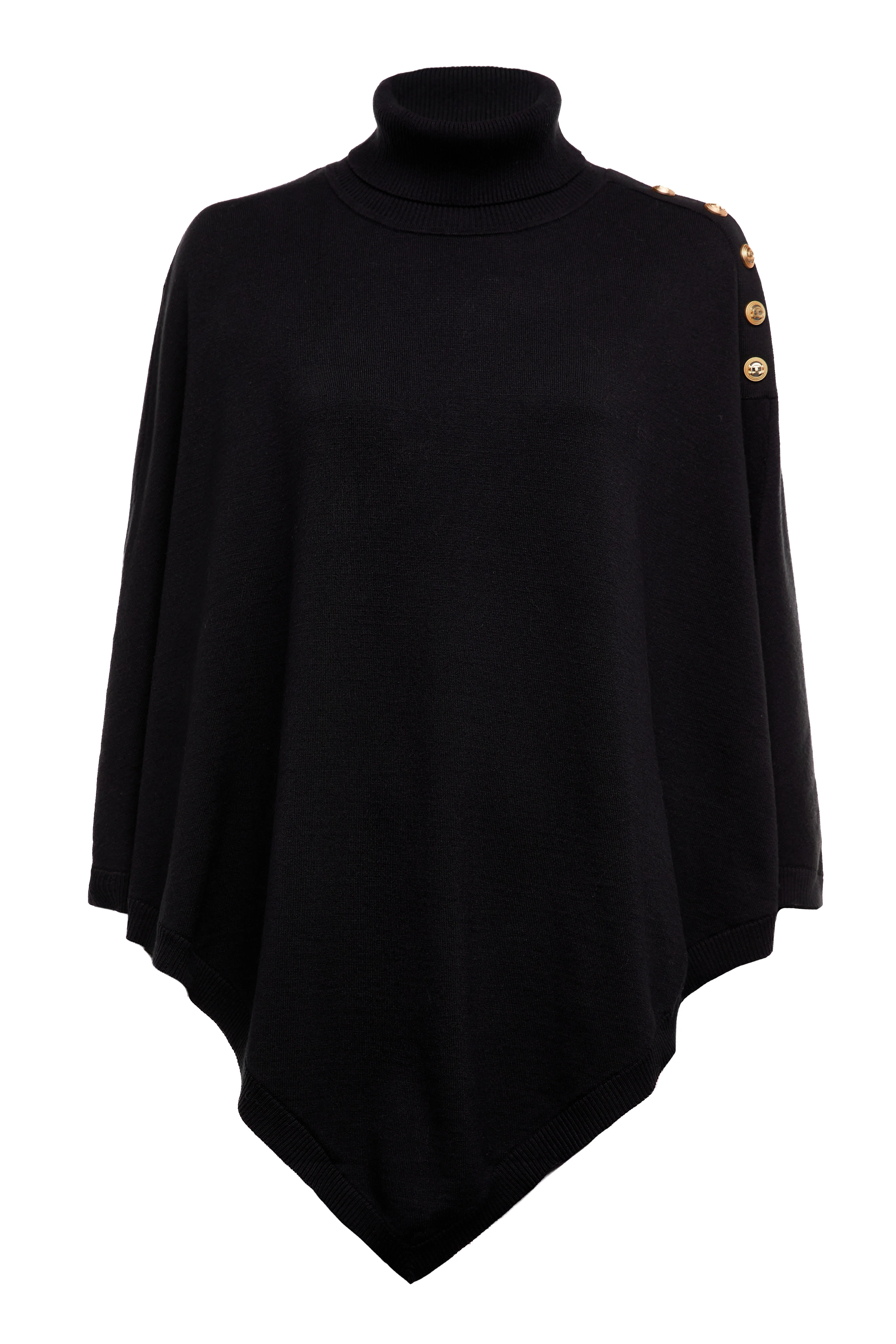 Roll Neck Cape (Black) - Image 4