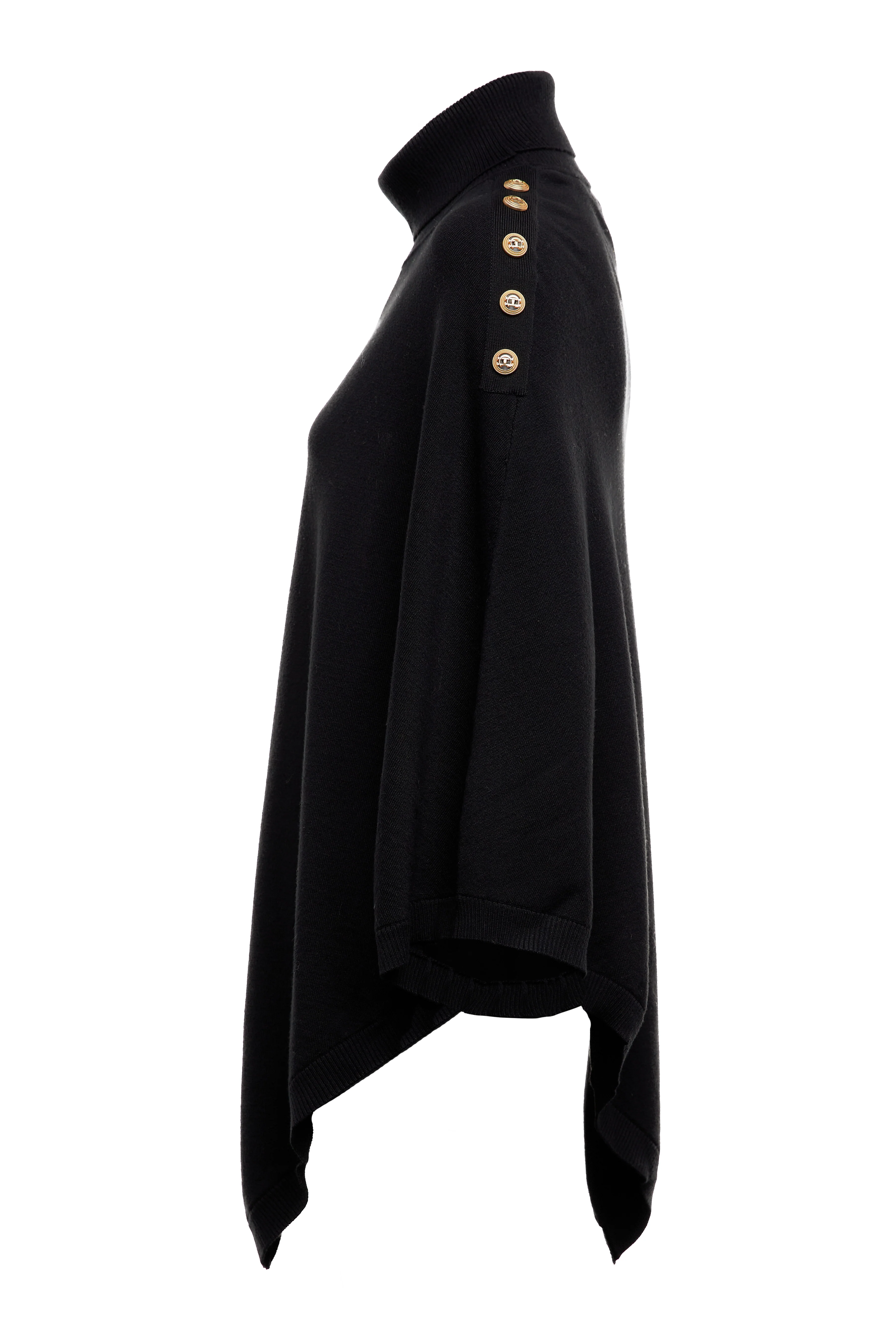 Roll Neck Cape (Black) - Image 8