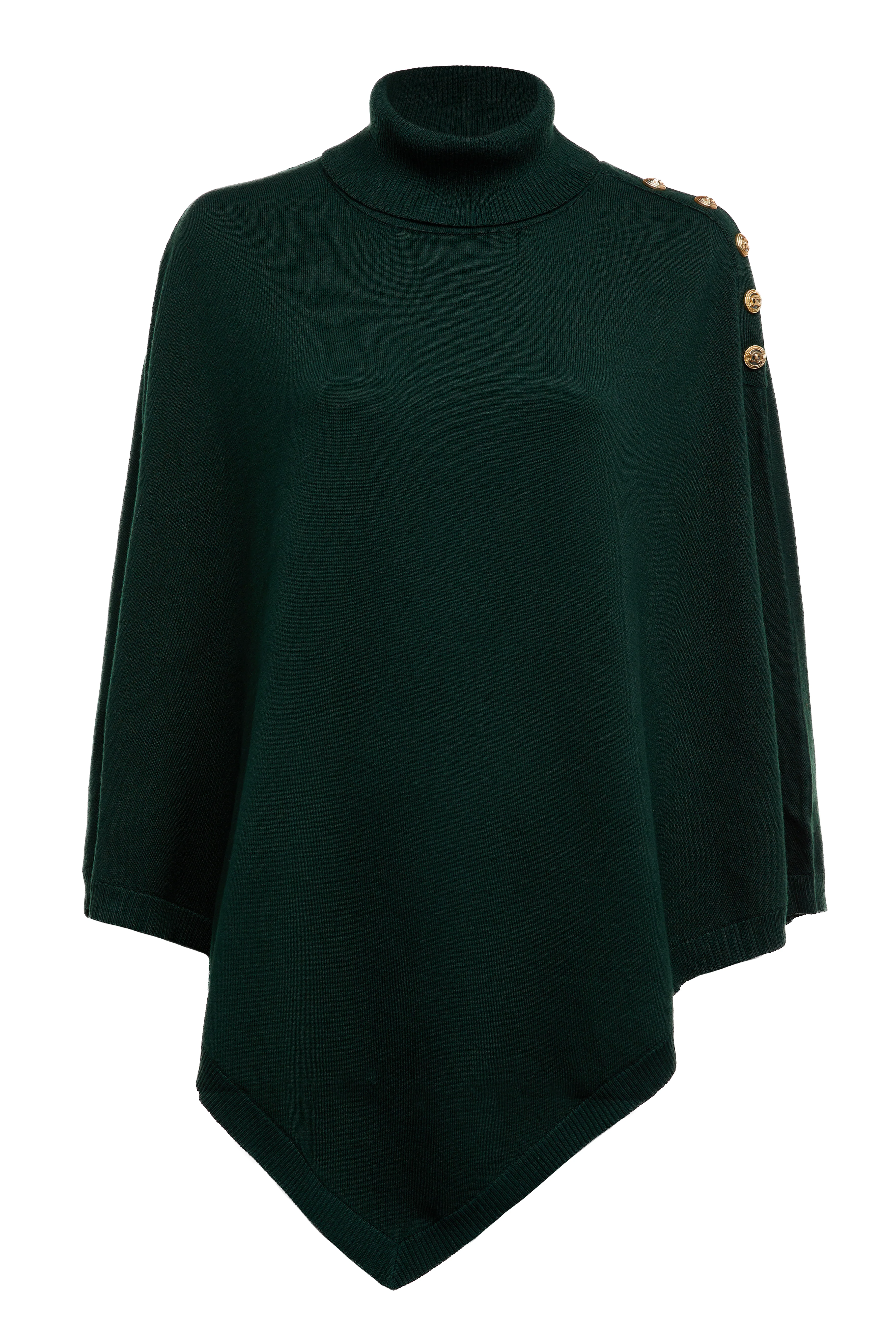 Roll Neck Cape (Deep Emerald) - Image 4