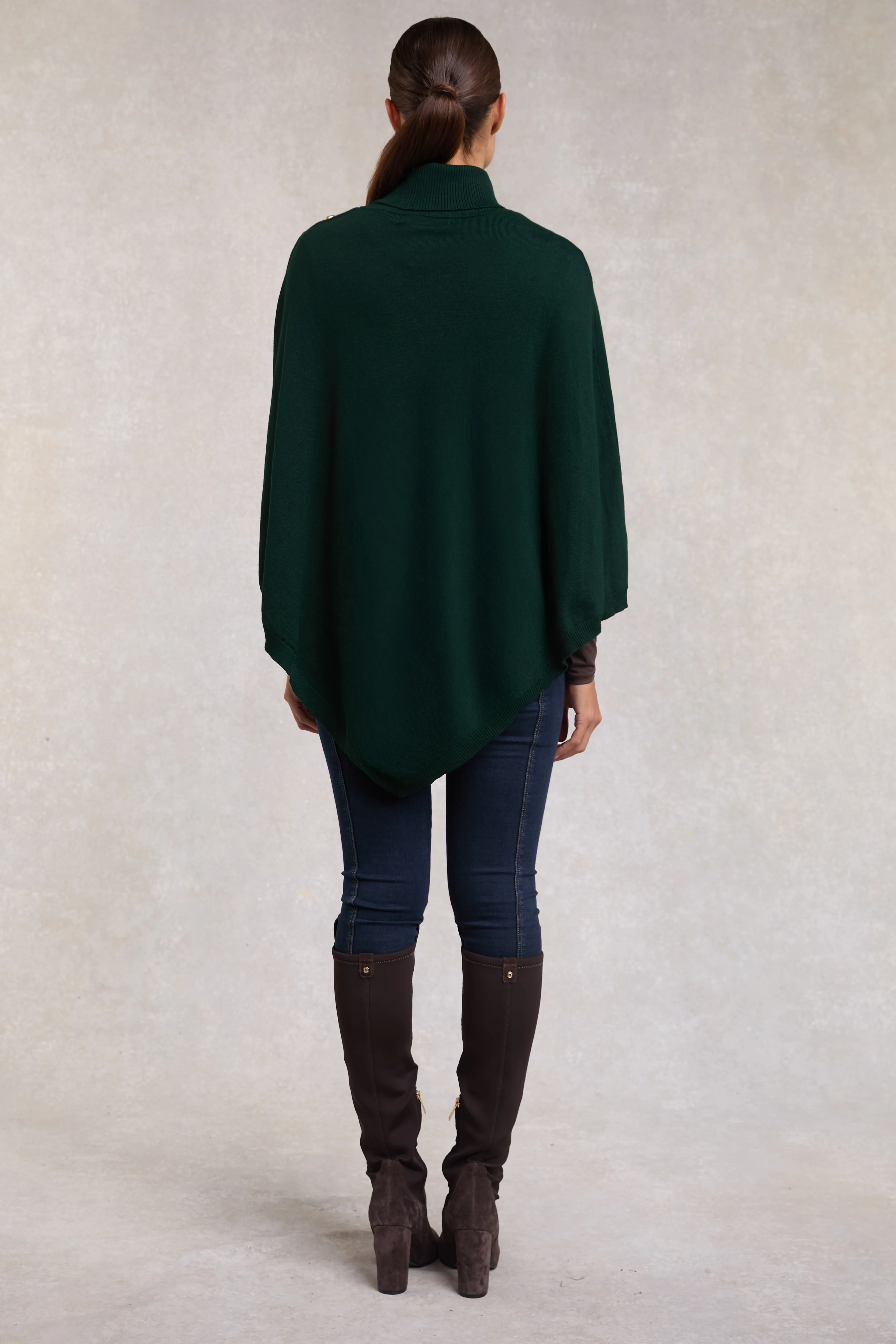 Roll Neck Cape (Deep Emerald) - Image 5
