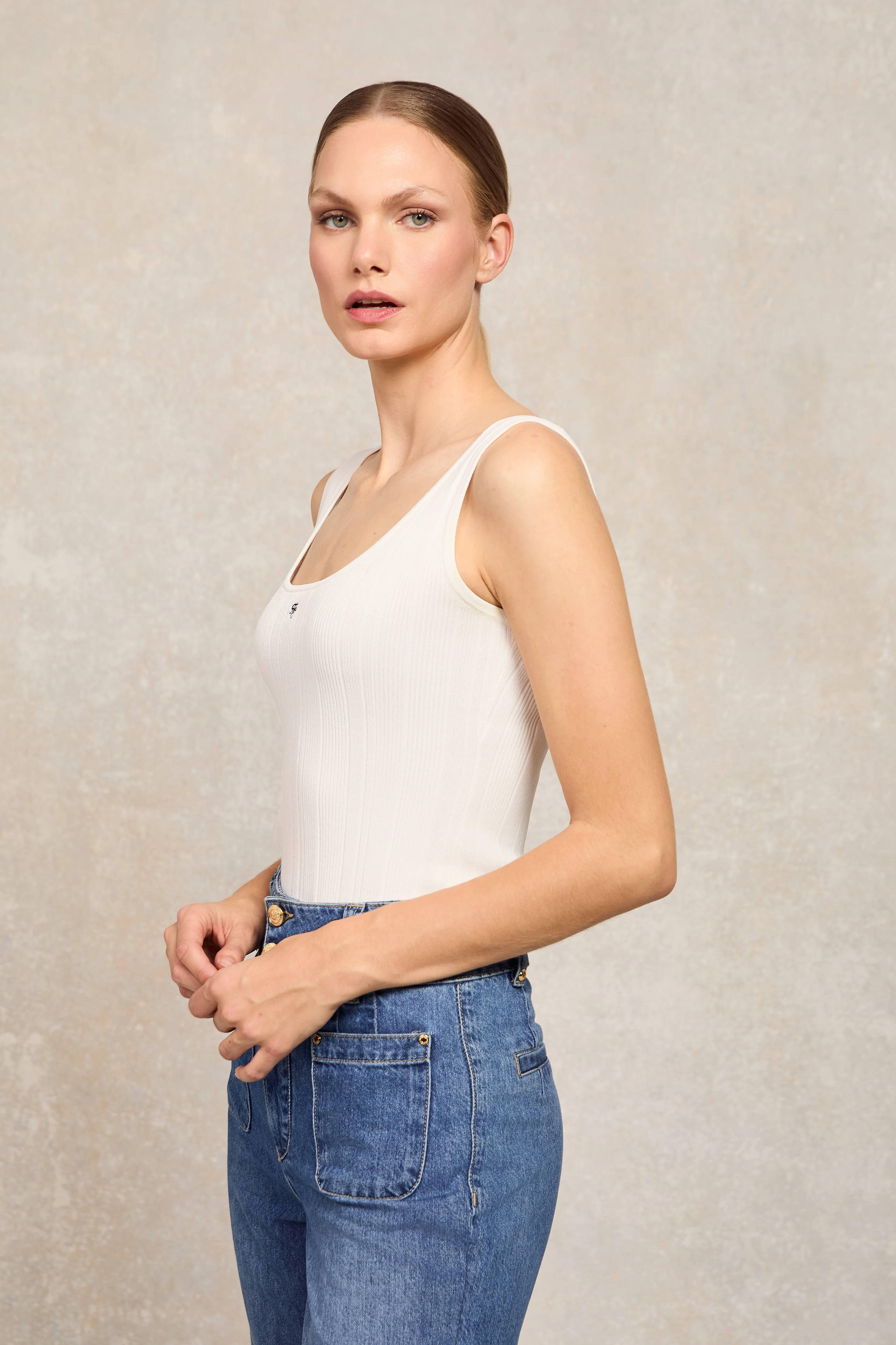 Ruby Knitted Vest (Natural) - Image 2