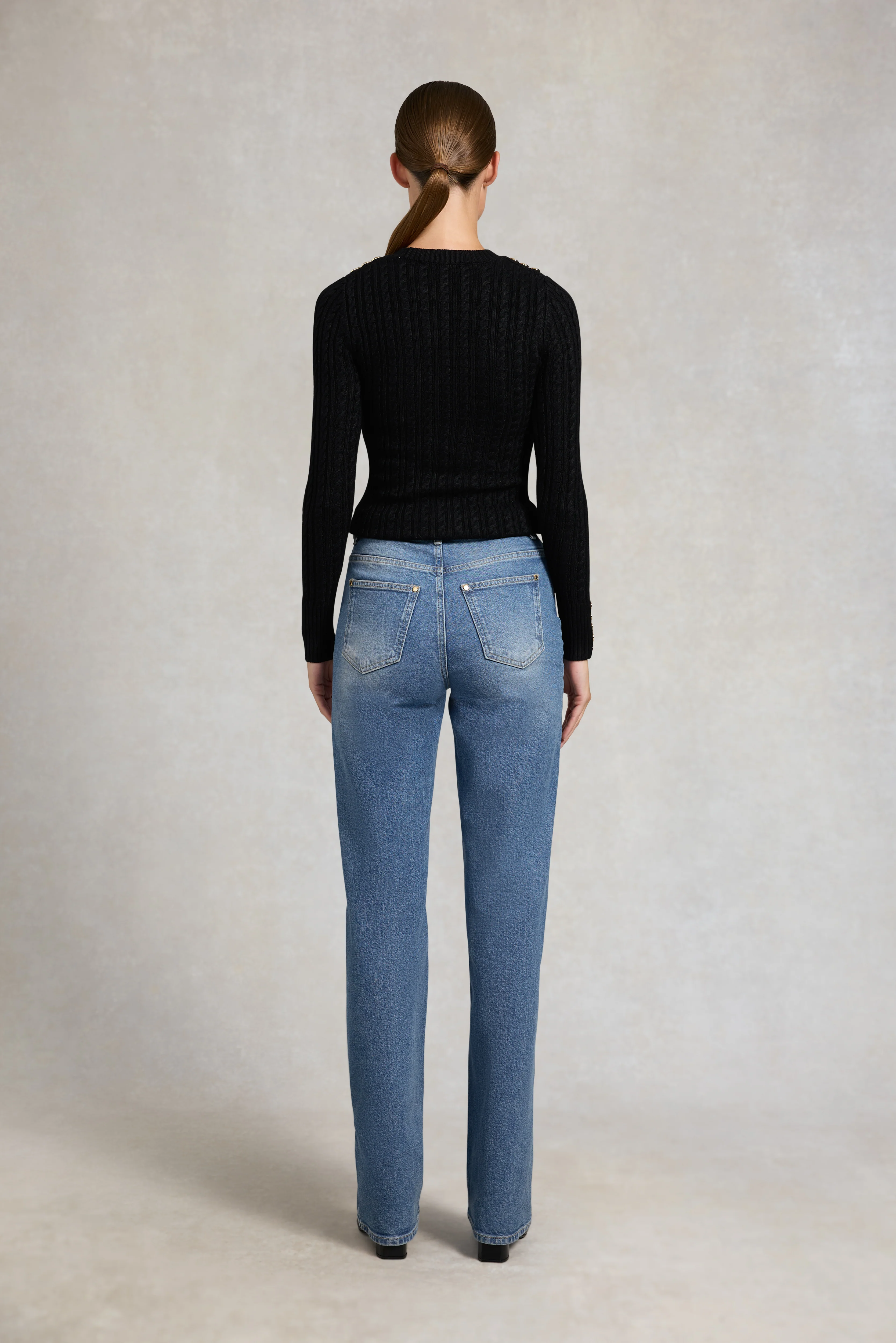 Seattle Cable Crew Knit (Black) - Image 4