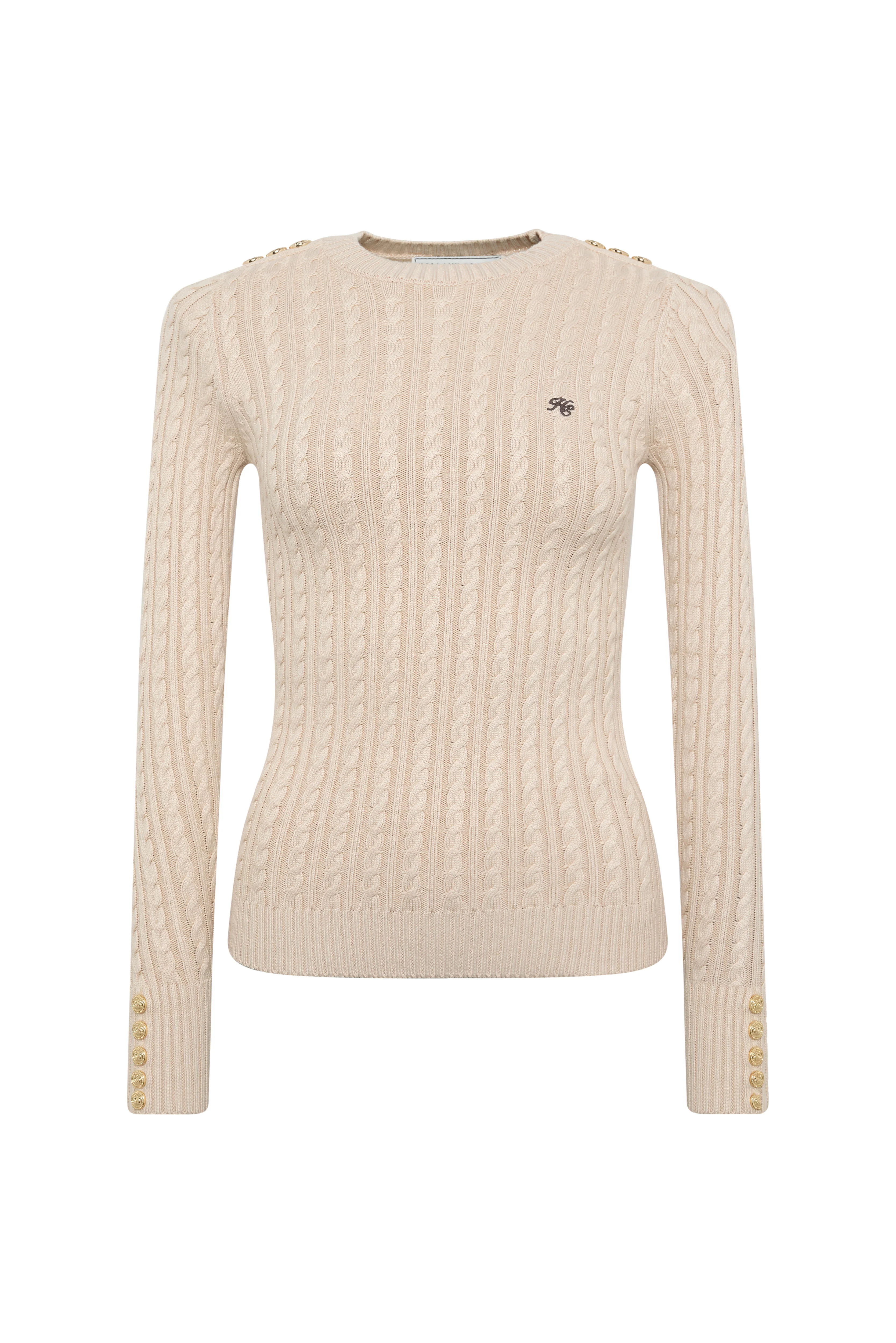 Seattle Cable Crew Knit (Oatmeal) - Image 6