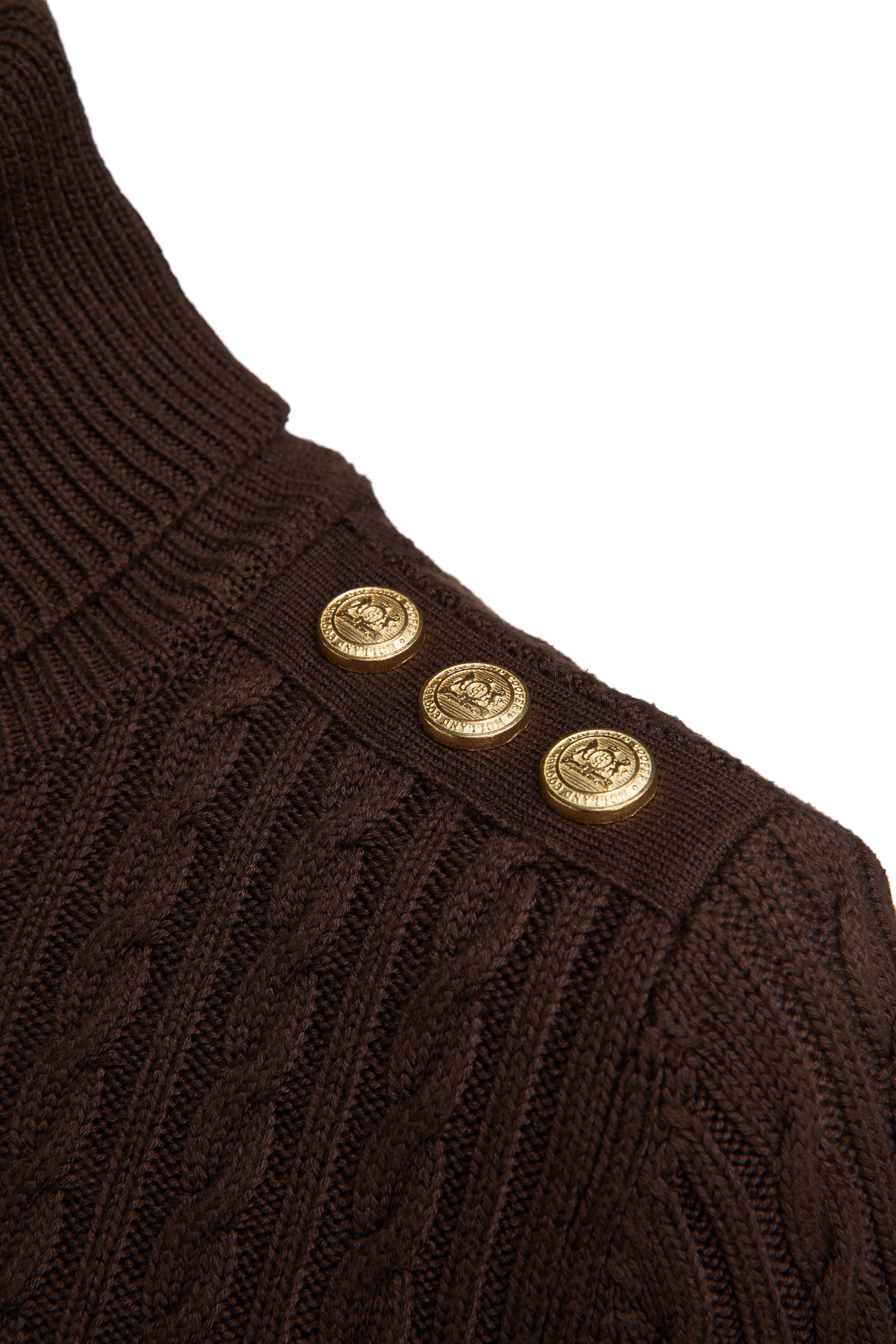 Seattle Roll Neck Cable Knit (Chocolate) - Image 8