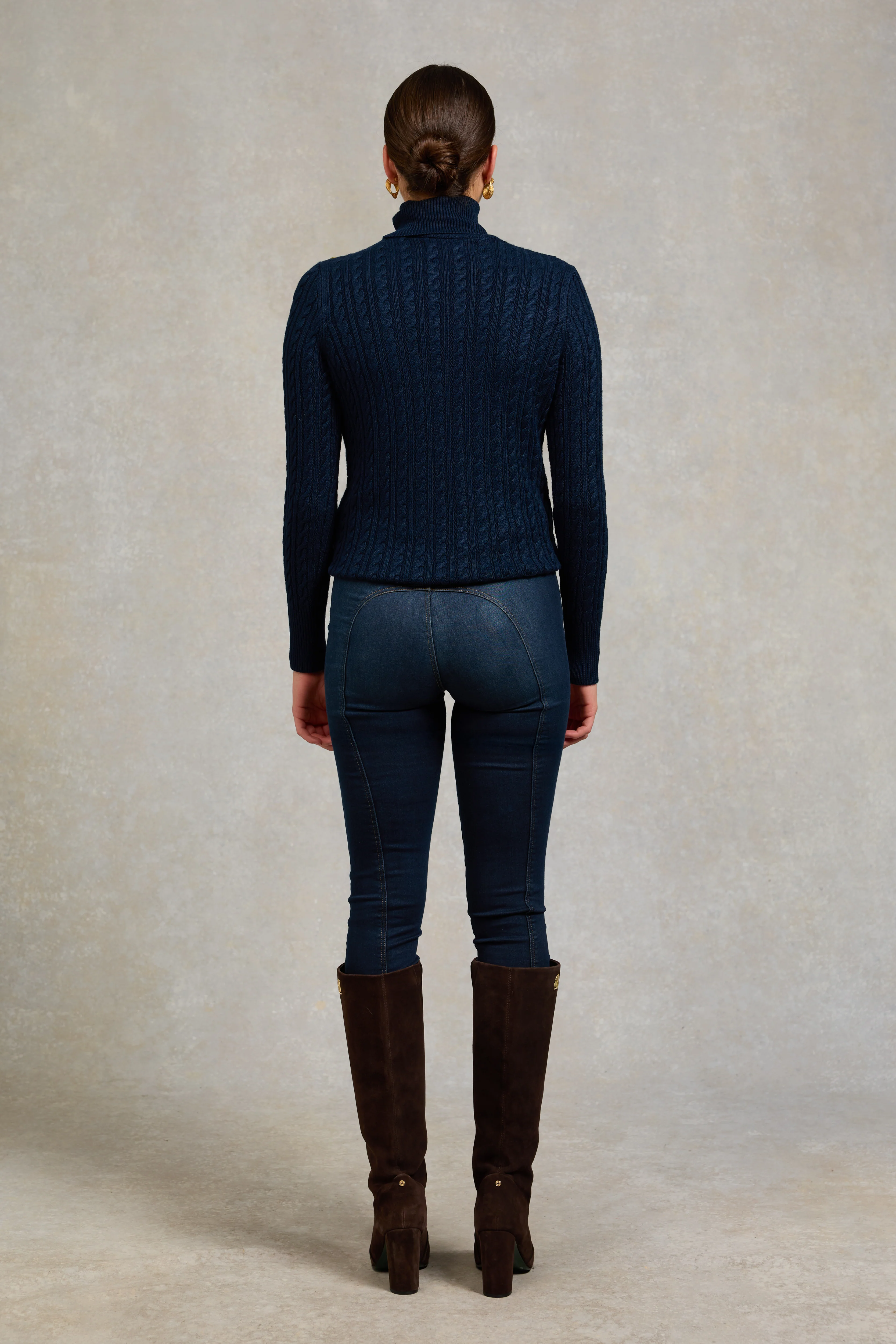 Seattle Roll Neck Cable Knit (Ink Navy) - Image 5