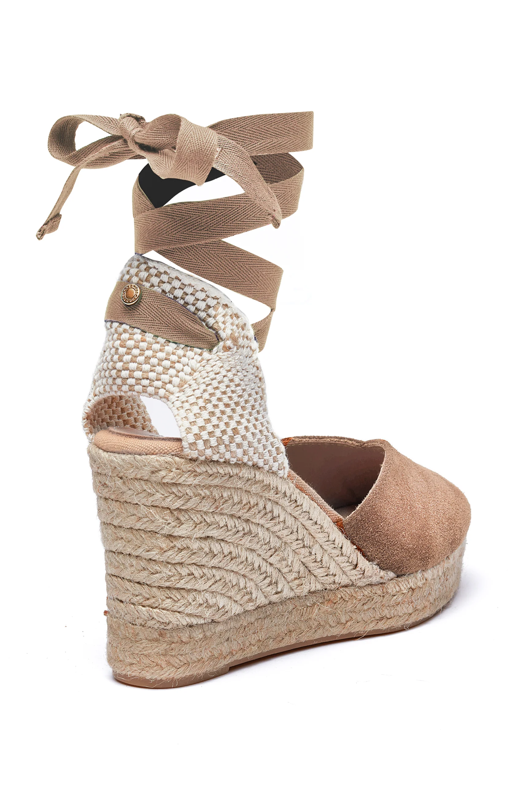 Seville Wedge Sandal (Taupe) - Image 7