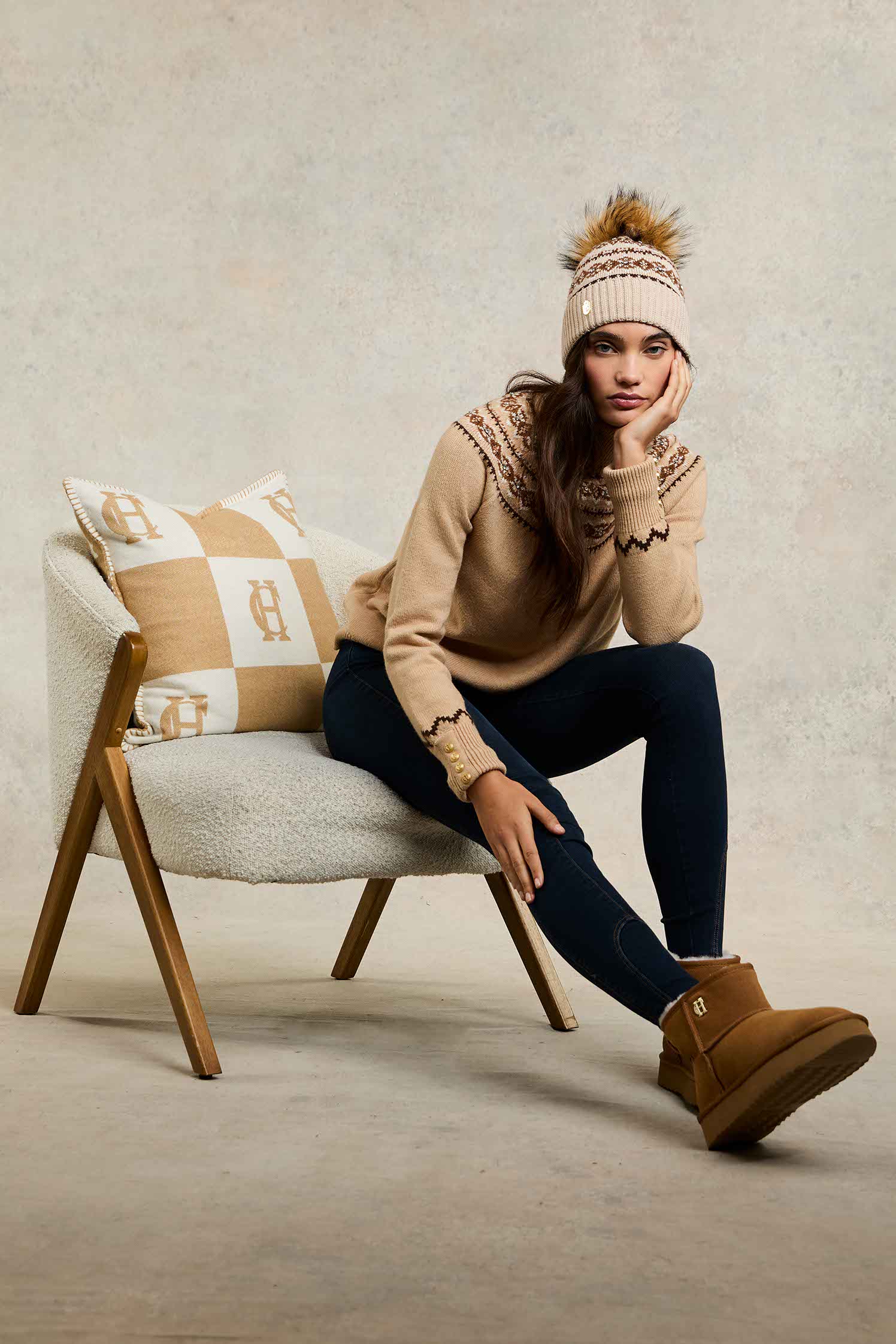 Shearling Platform Boot (Tan) - Image 2