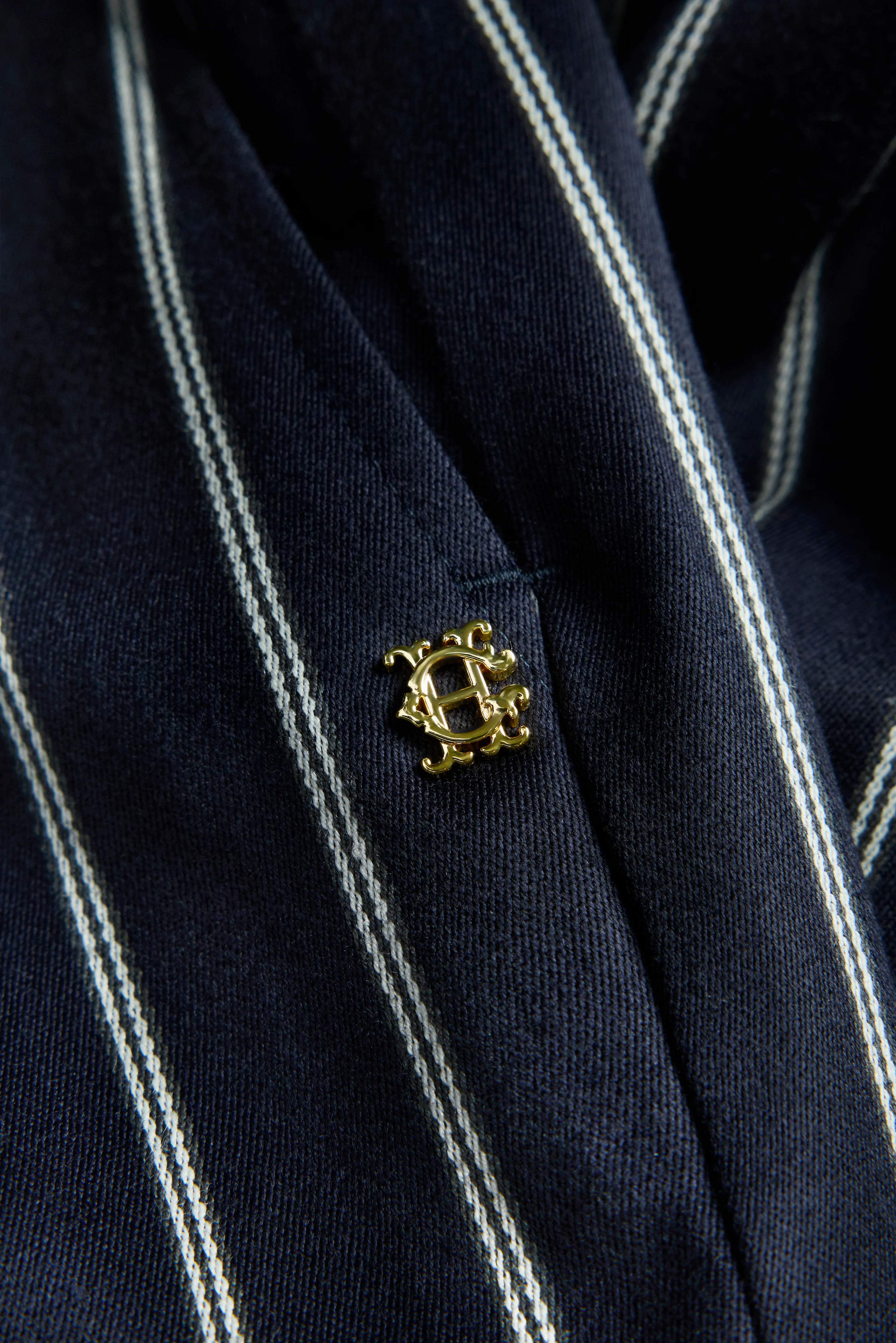 Shoreditch Pleated Trouser (Ink Navy Wide Stripe) - Image 8