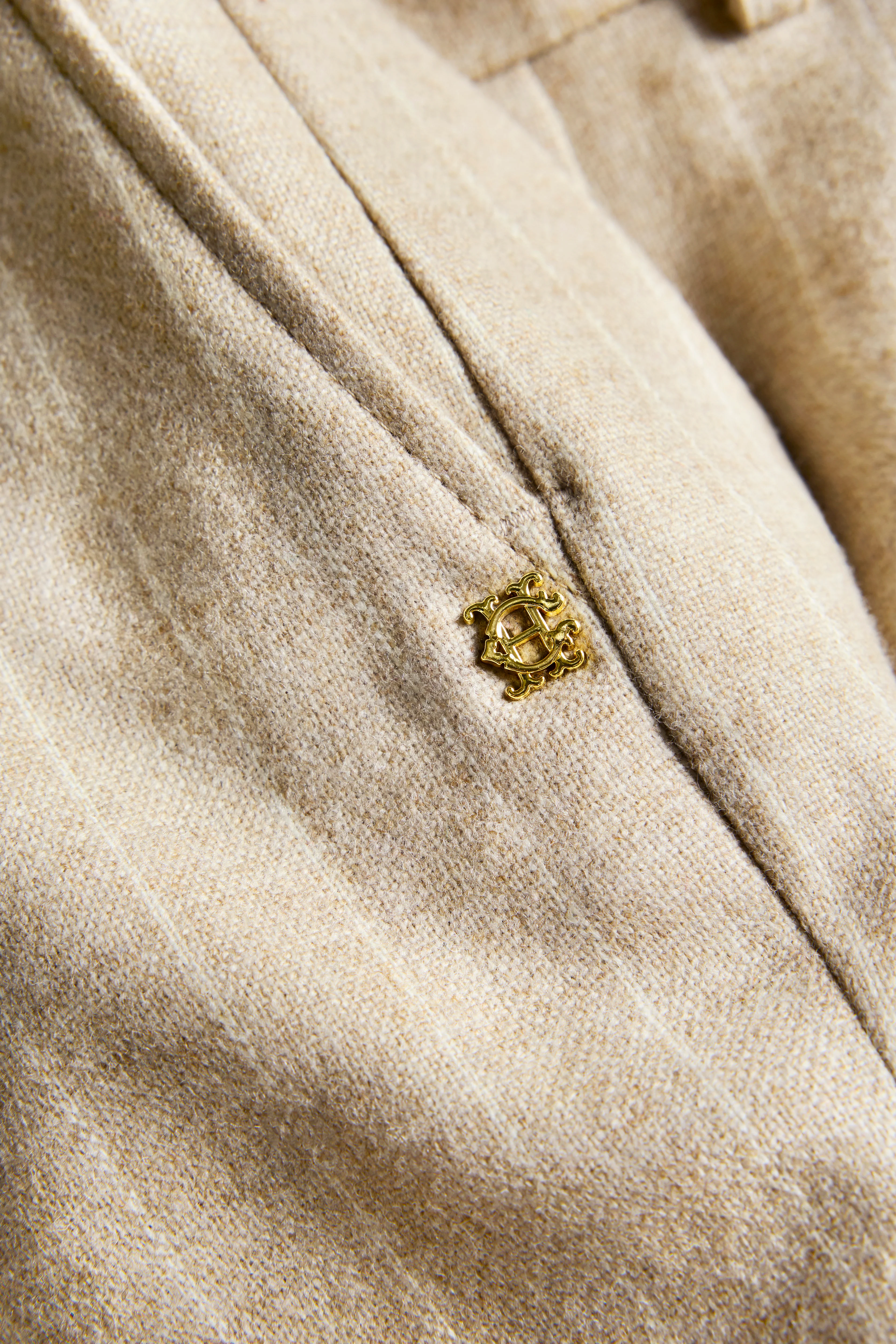 Shoreditch Pleated Trouser (Oatmeal Pinstripe) - Image 8