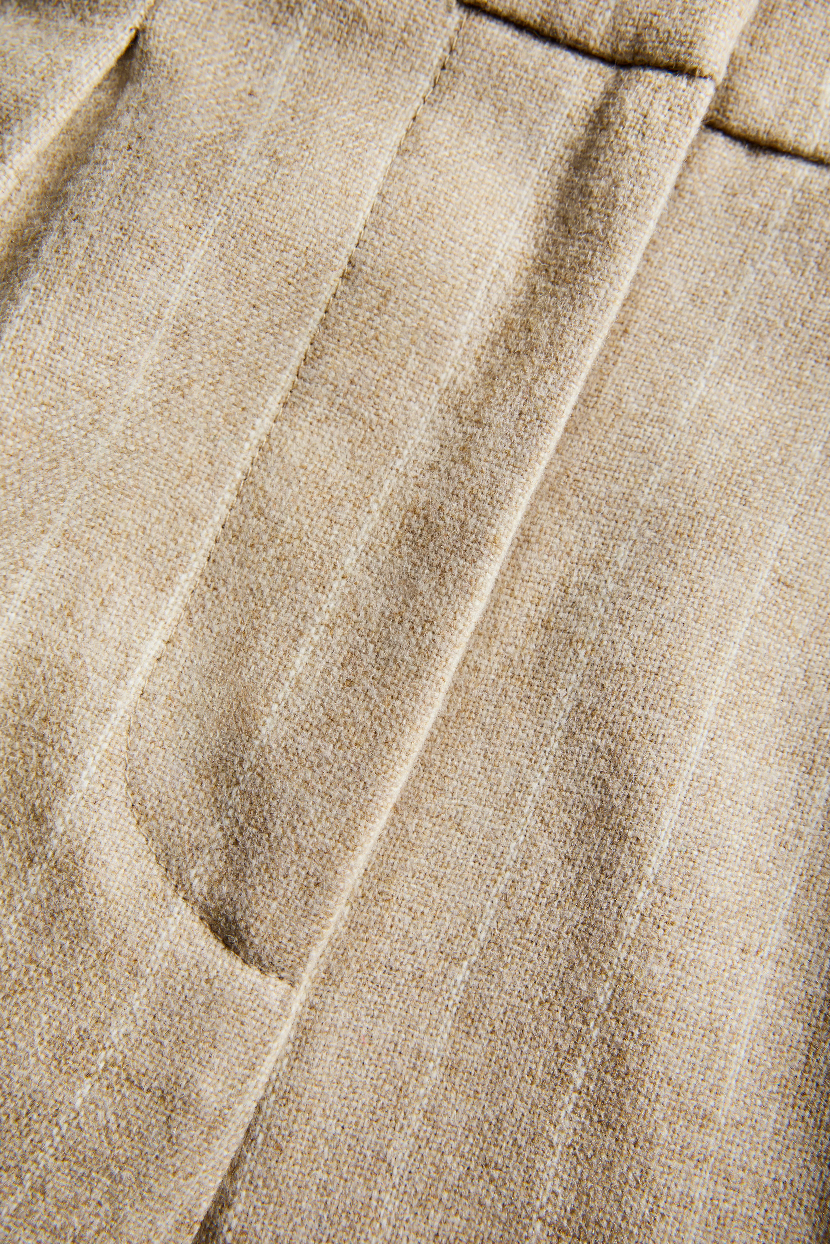 Shoreditch Pleated Trouser (Oatmeal Pinstripe) - Image 9