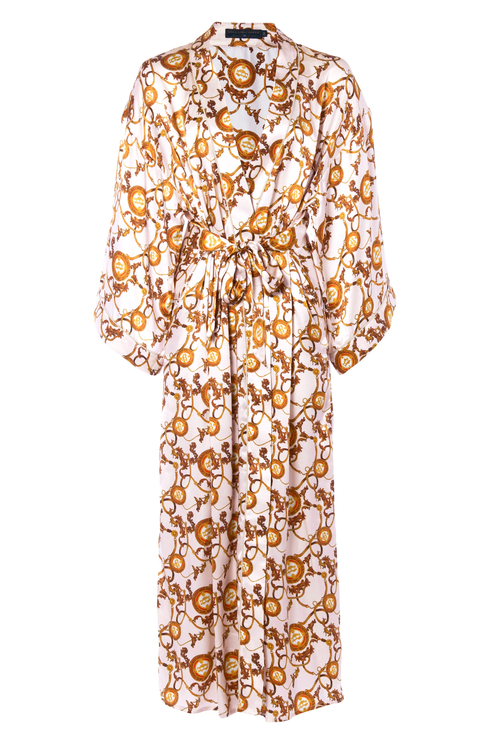 Silk Full Length Dressing Gown (Blush) - Image 8