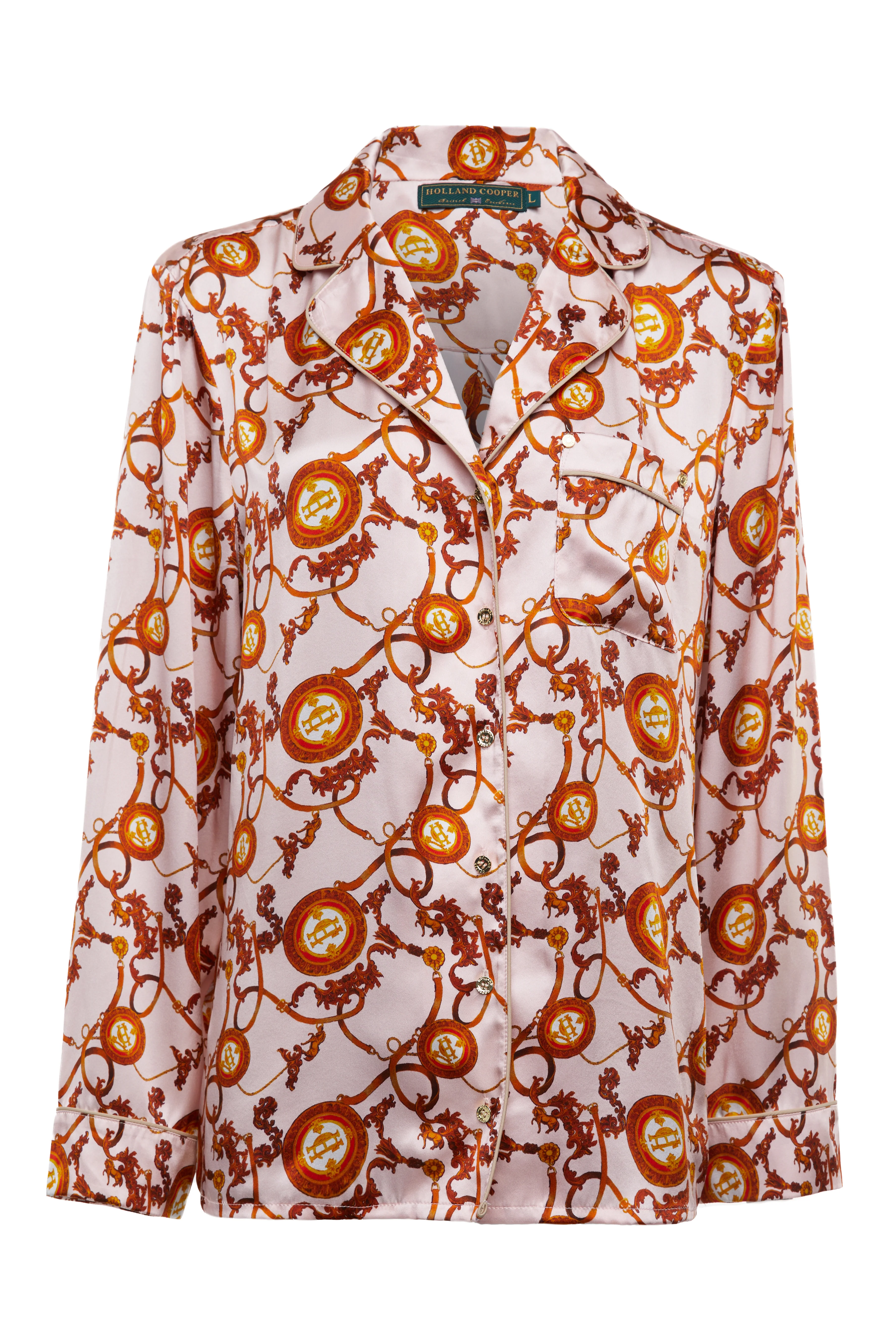 Silk Pyjama Shirt (Blush) - Image 4