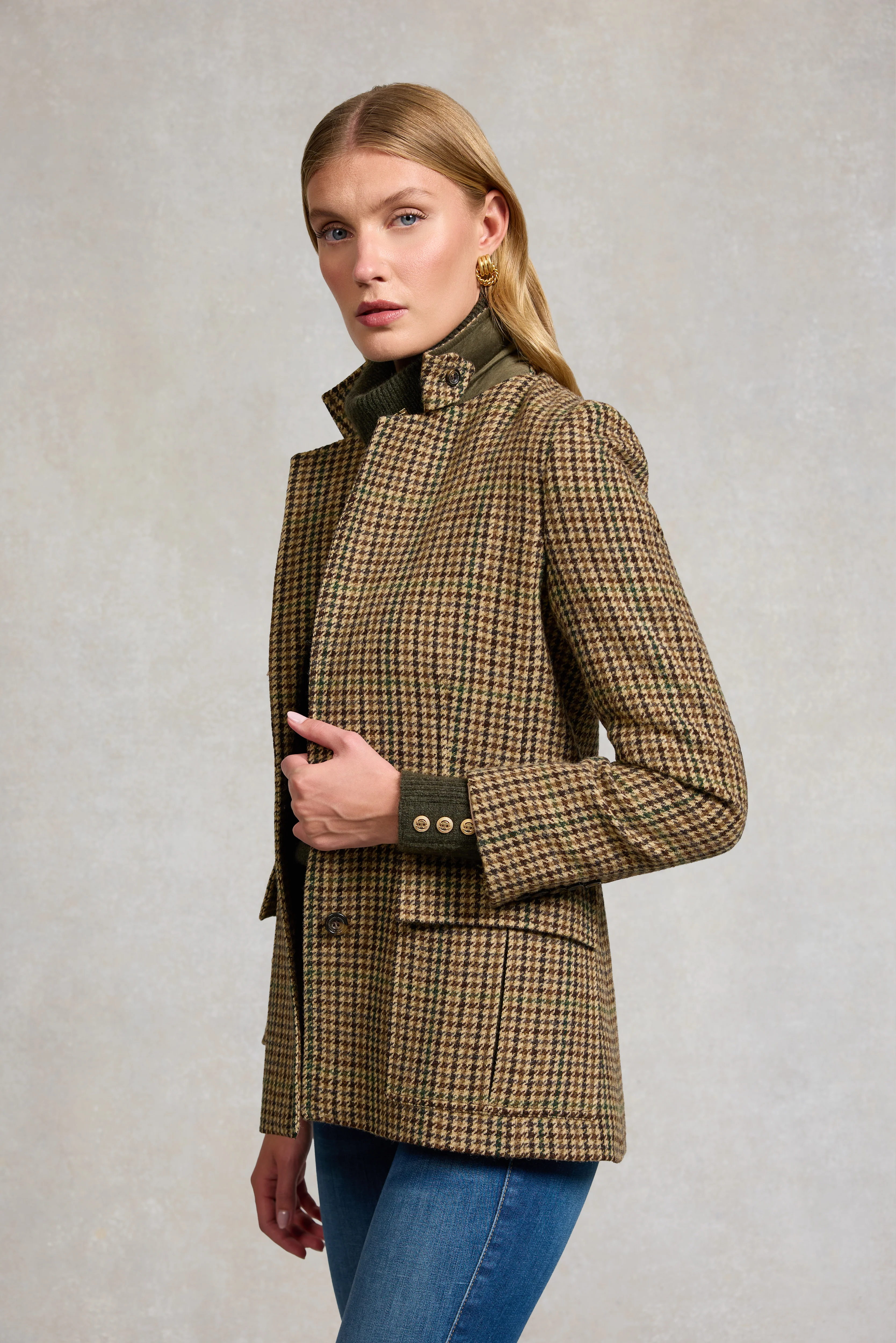 Single Breasted Field Blazer (Hailes Green Tweed) - Image 8