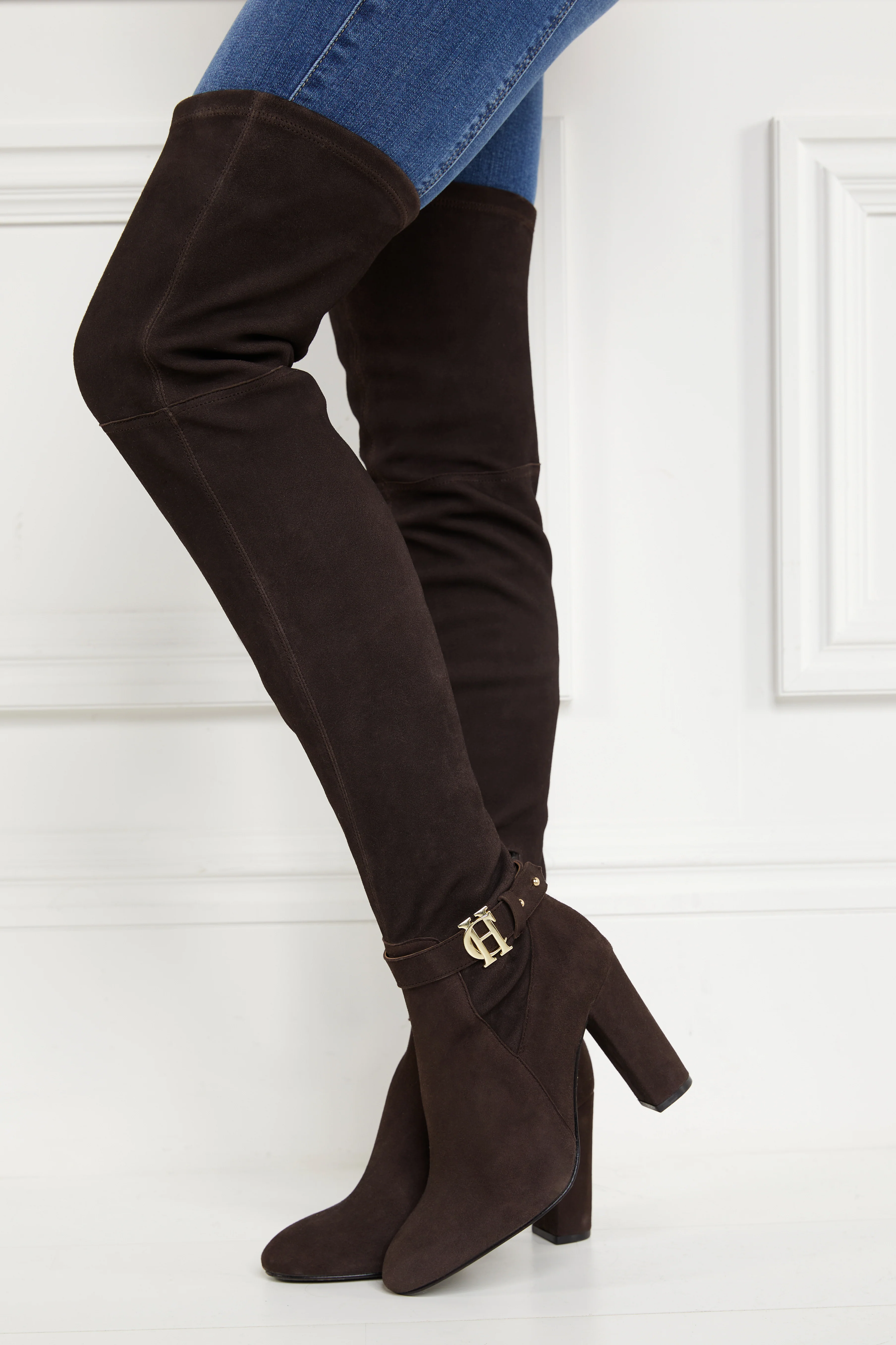 Sloane Over The Knee Boot (Chocolate) - Image 5