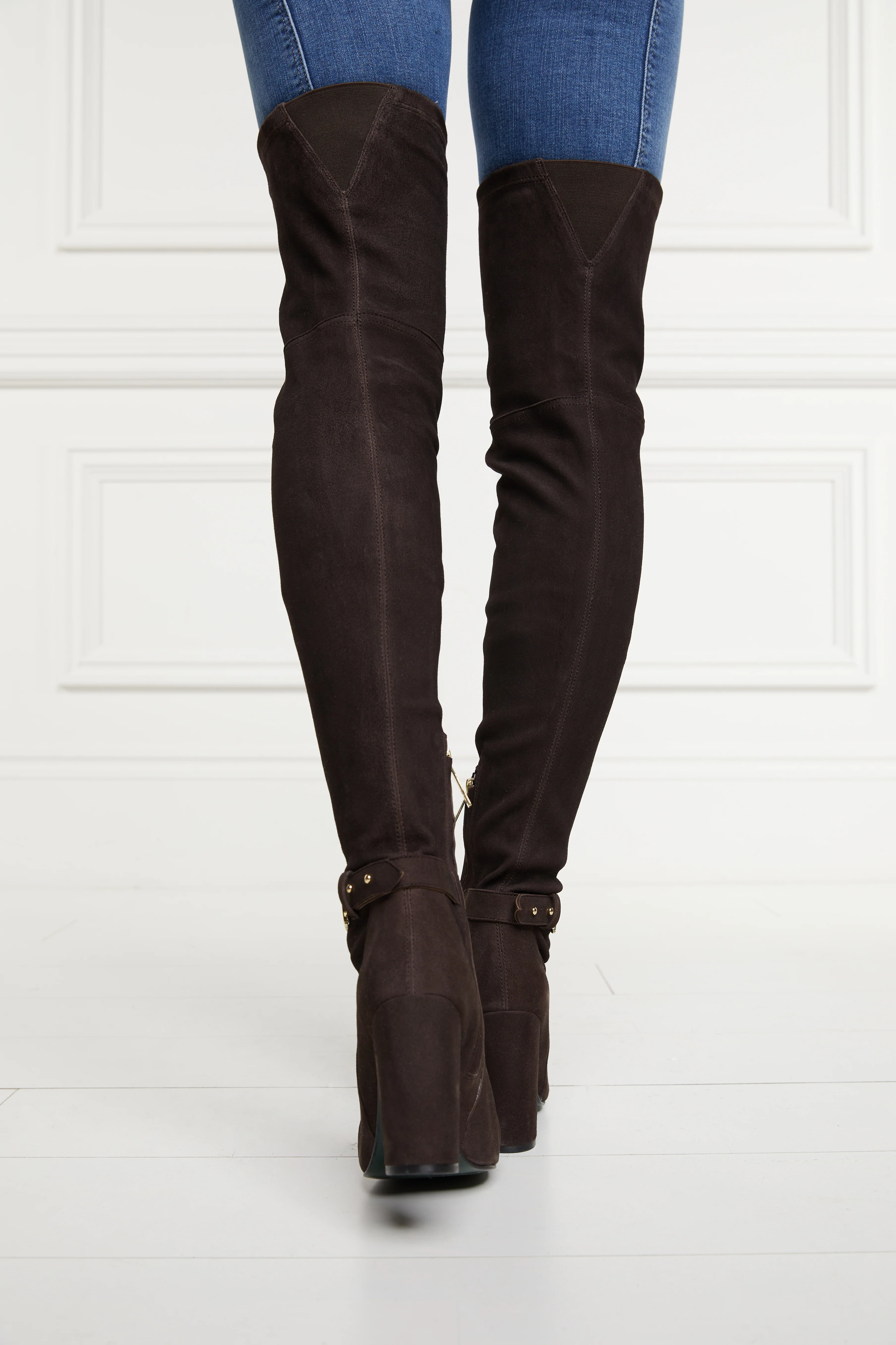 Sloane Over The Knee Boot (Chocolate) - Image 9
