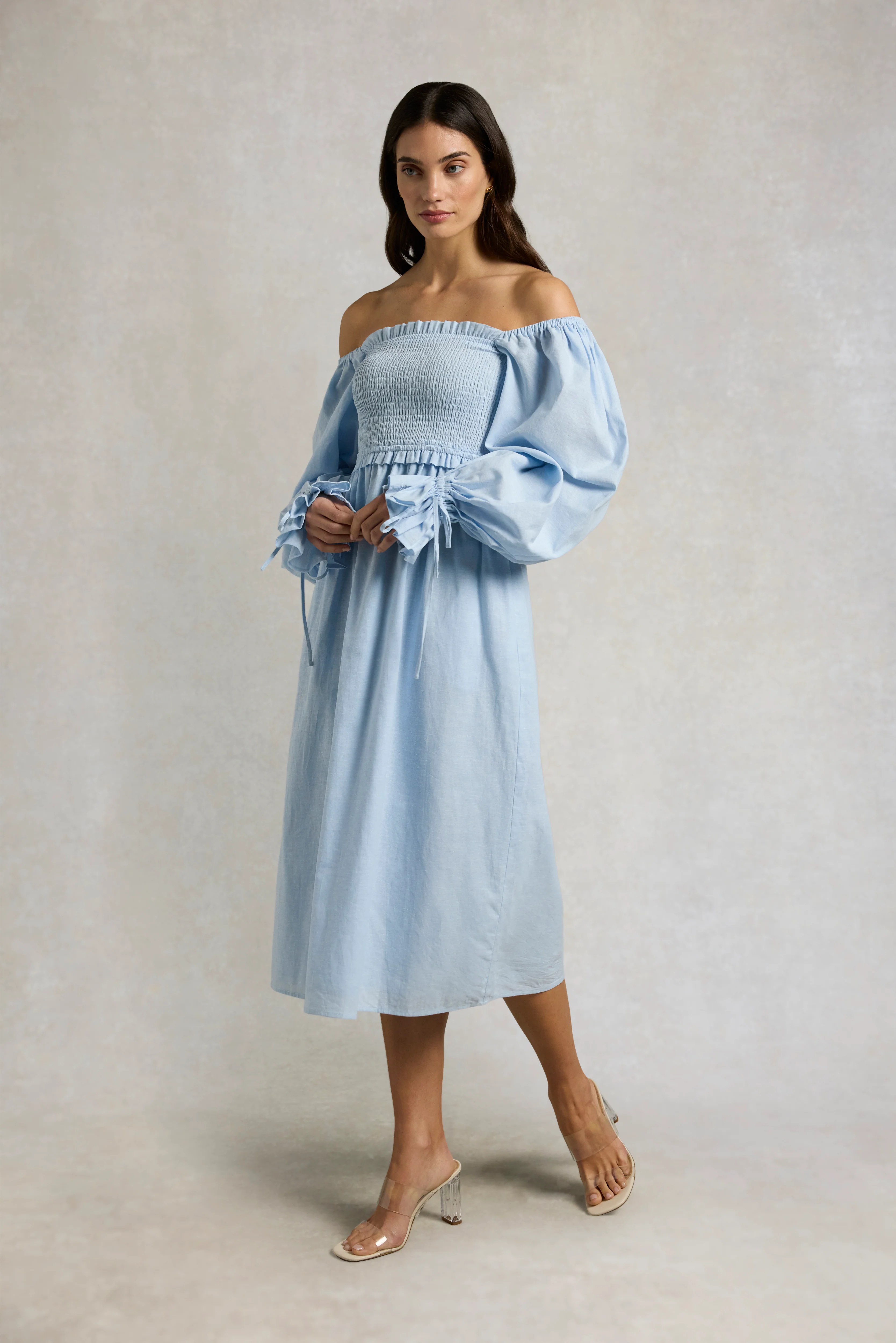 Smock Dress (Pale Blue Chambray) - Image 3