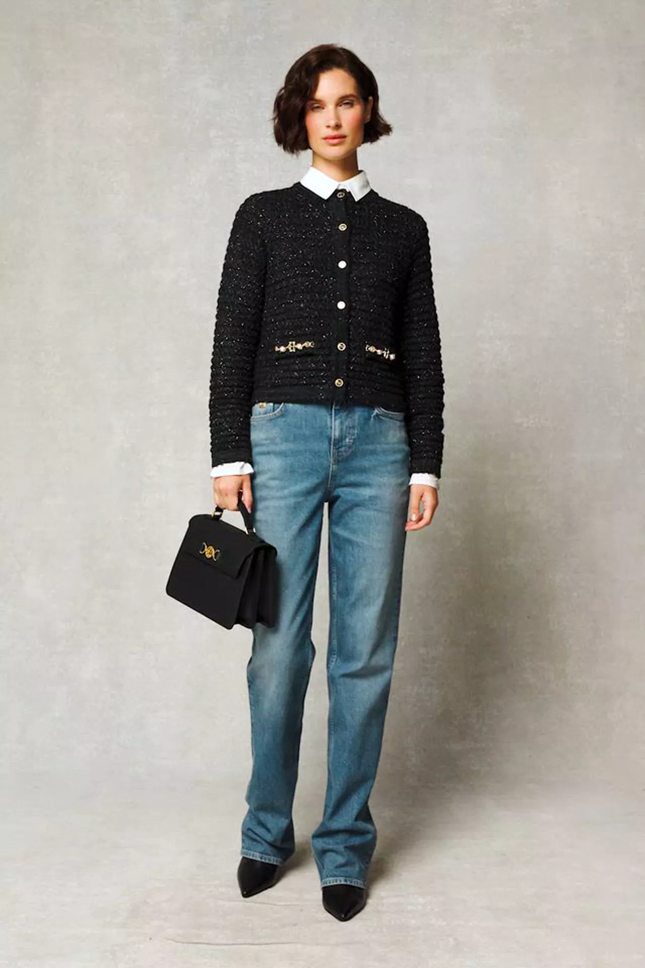 Sofia Knitted Jacket (Black) - Image 5