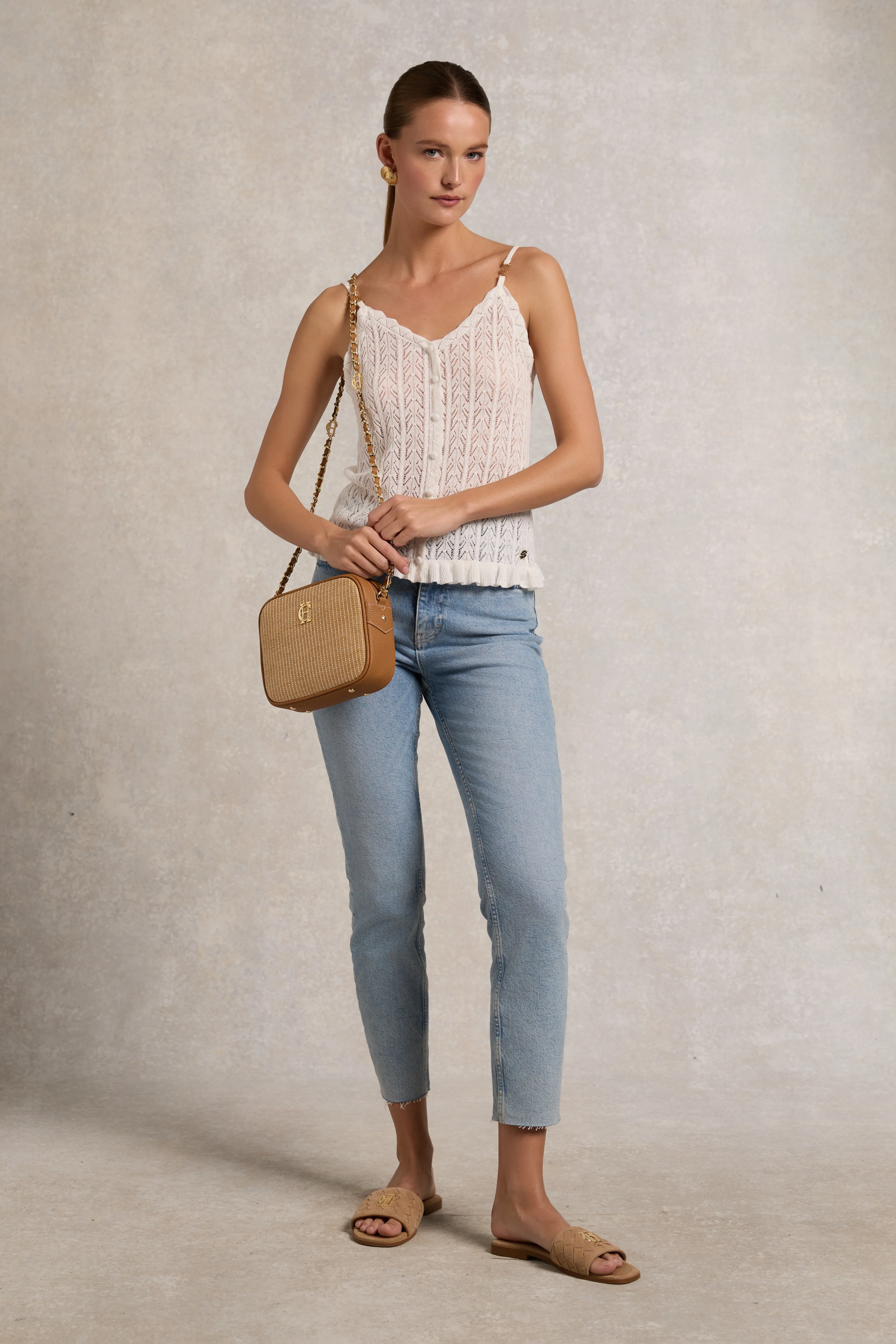 Soho Camera Bag (Tan Raffia) - Image 3