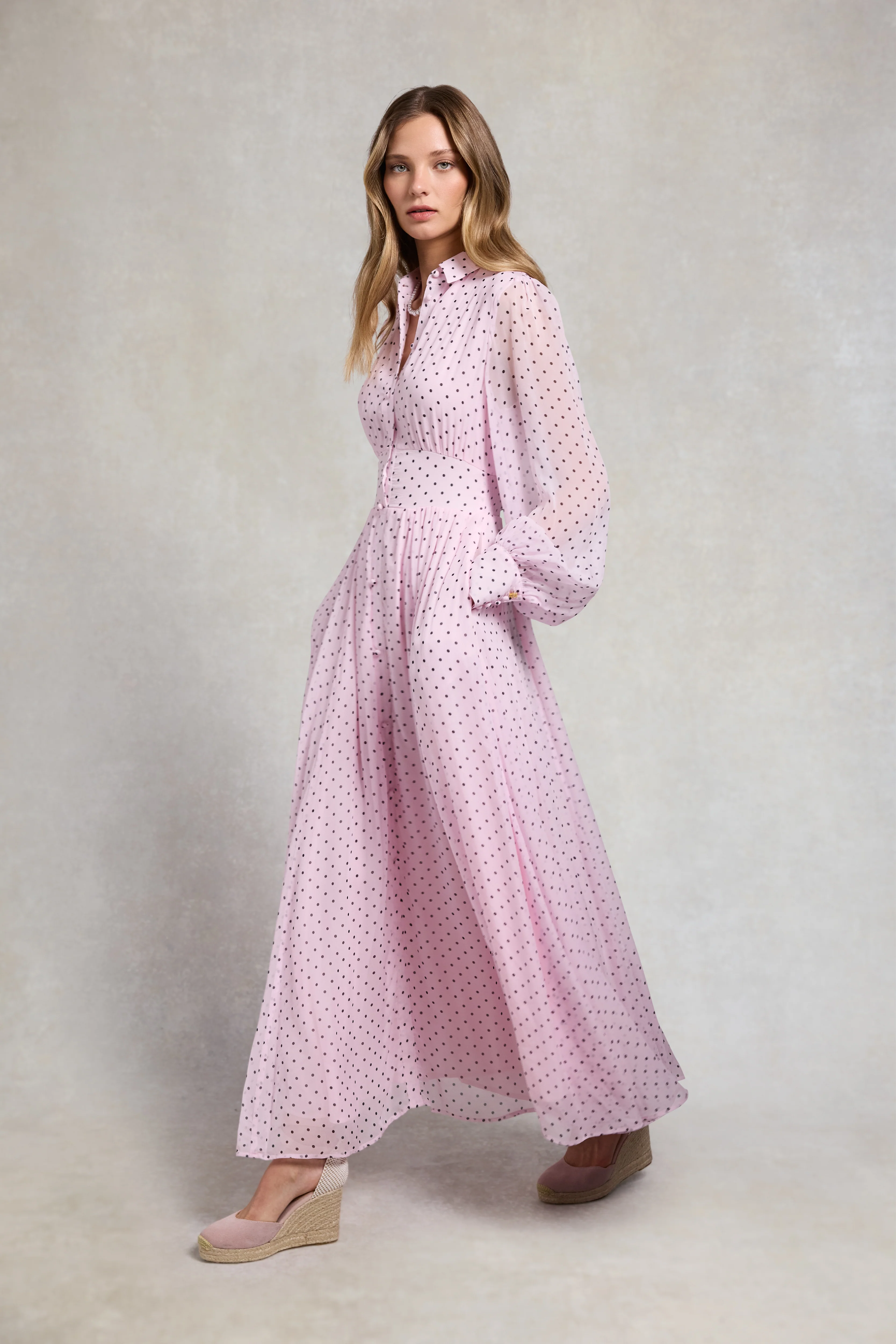 Sorrento Shirt Dress (Pink Polka Dot) - Image 3