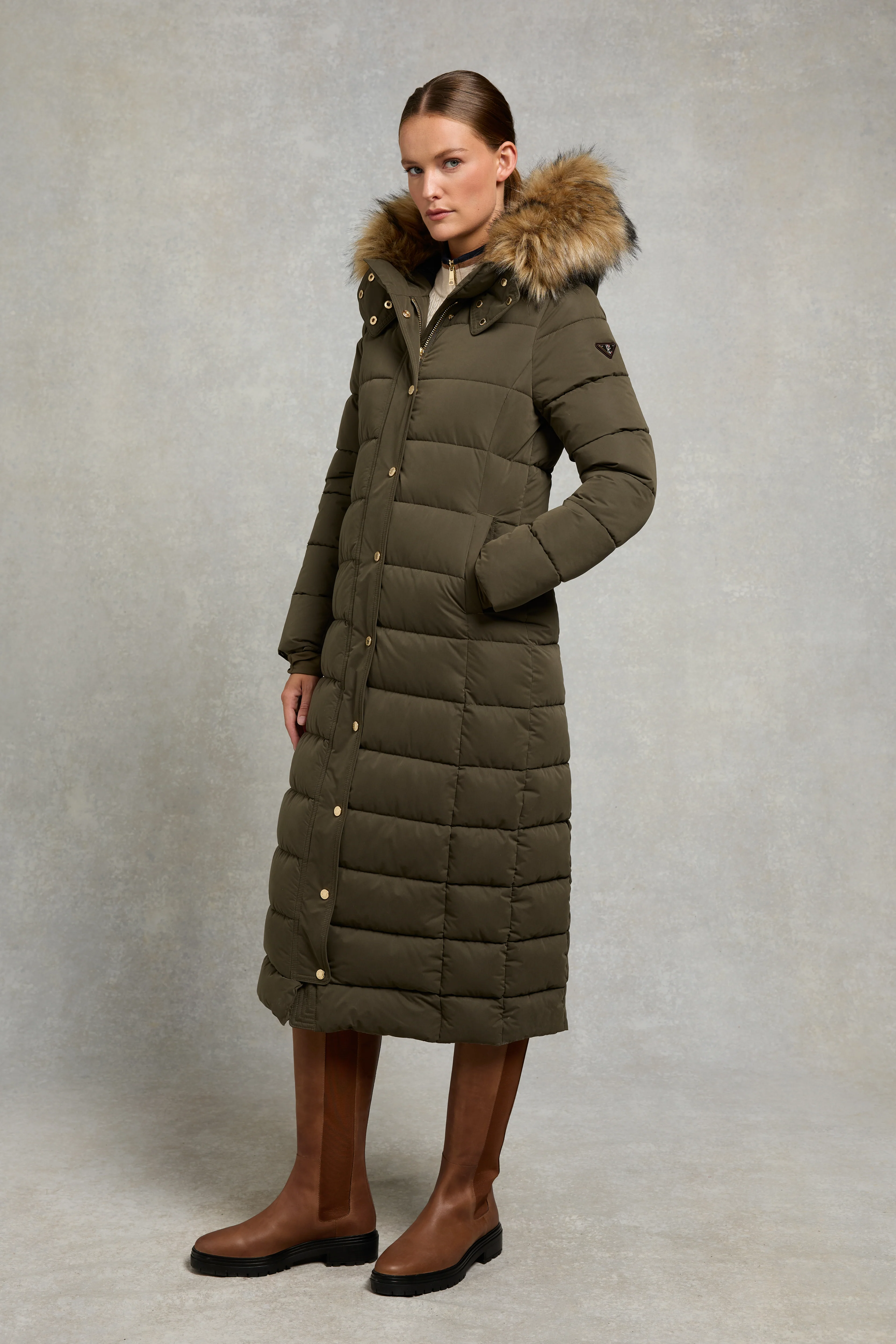 Stoneleigh Longline Coat (Heritage Khaki) - Image 8