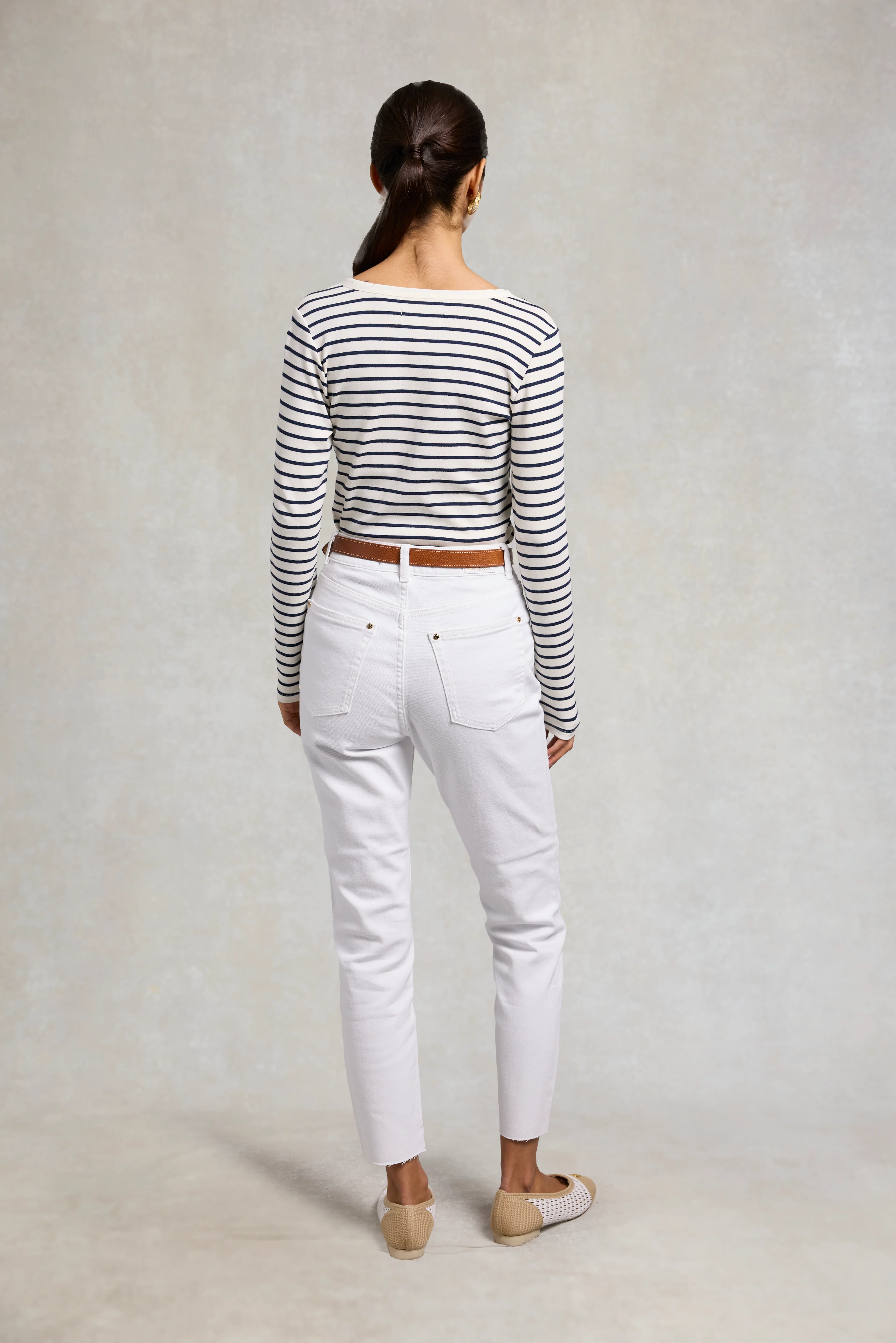 Striped Grandad Top (Ink Navy) - Image 5